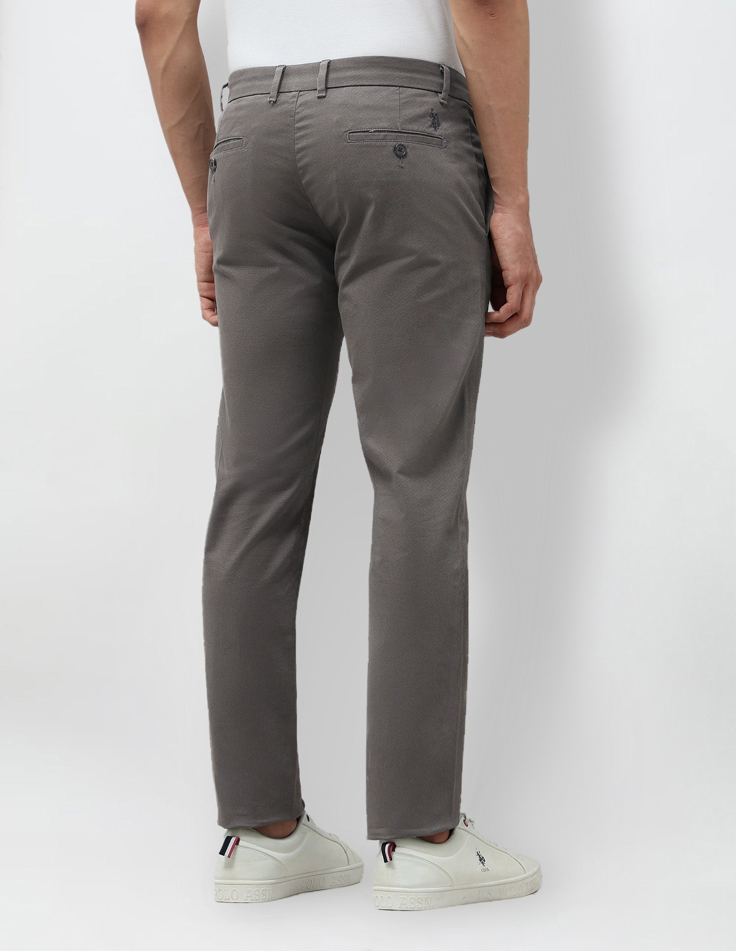 Textured Satin Trousers Charcoal - U.S. POLO ASSN. | Large