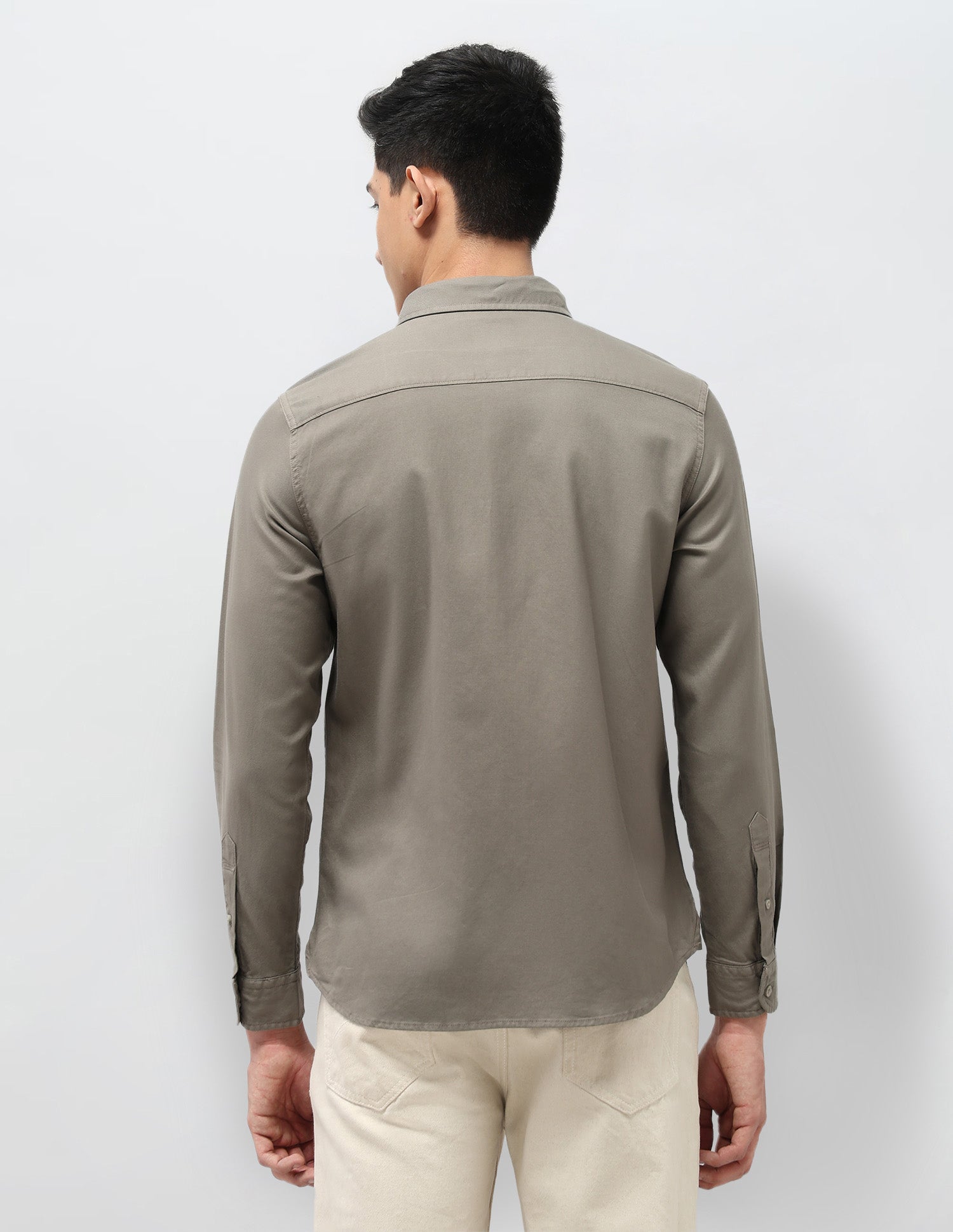 Twill Pure Cotton Shirt Light Olive - U.S. POLO ASSN. | Large