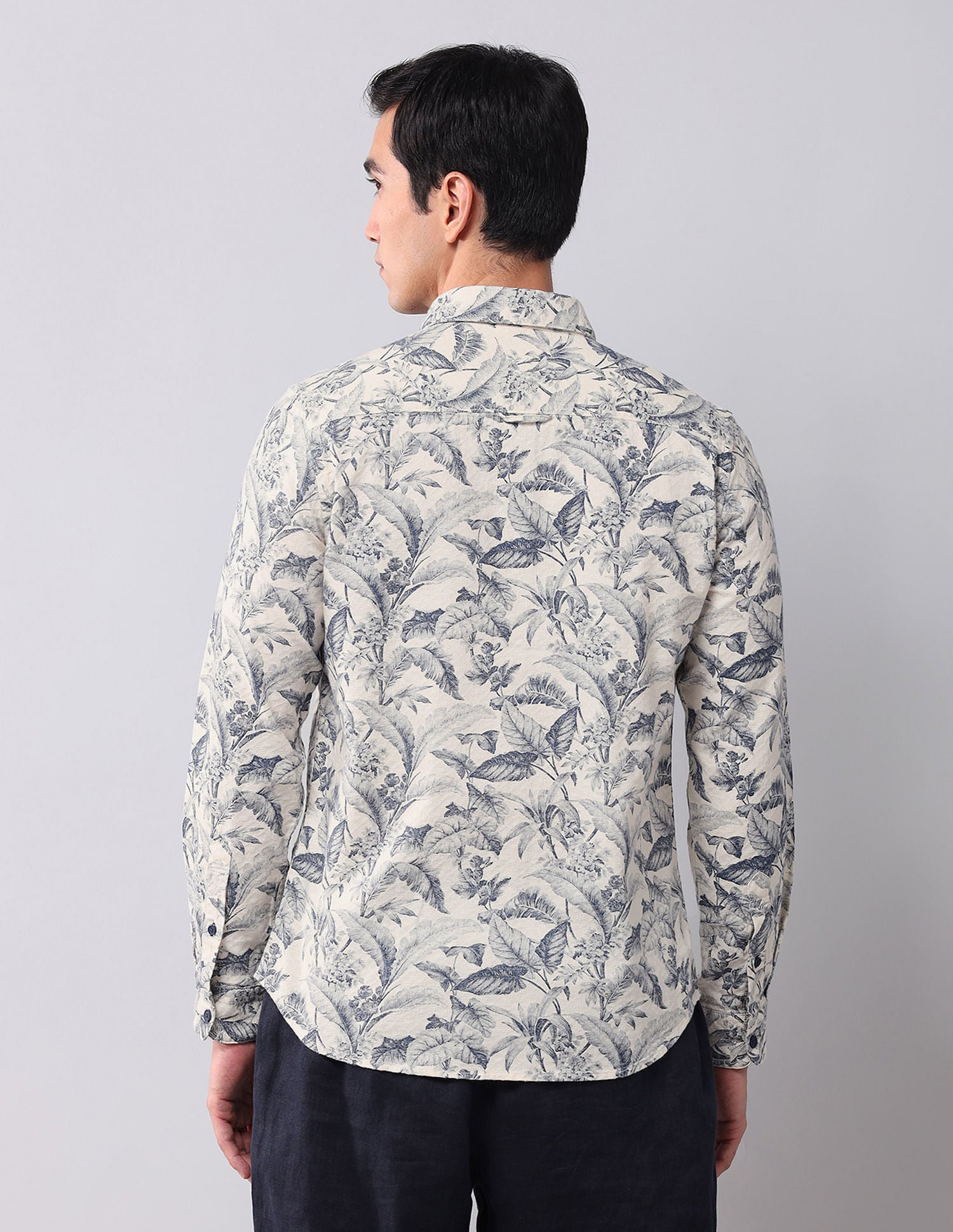 Regular Fit Dobby Printed Shirt Navy - U.S. POLO ASSN. | Large