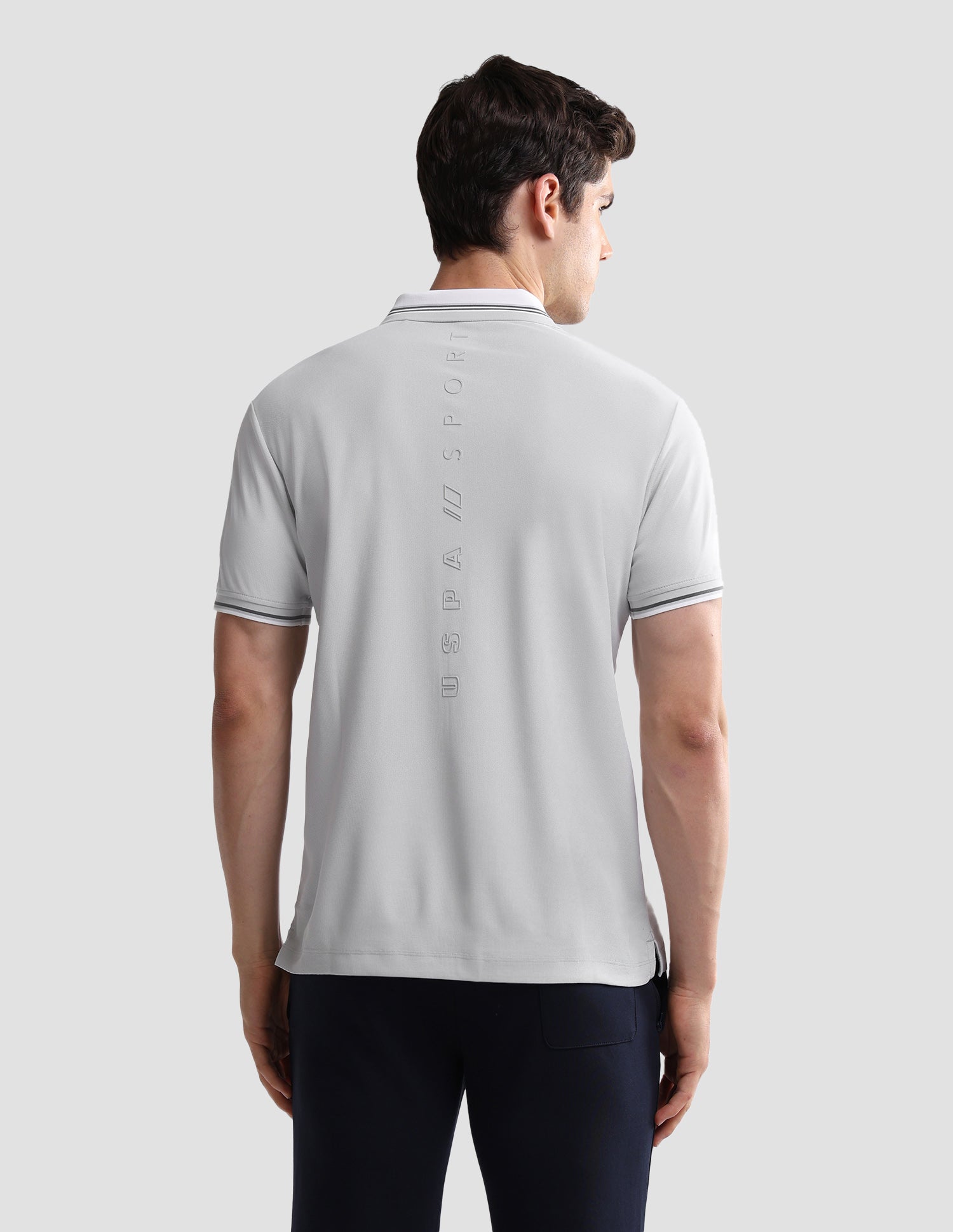 Solid Slim Fit Active Polo Shirt Grey - U.S. Polo Assn. India | Large