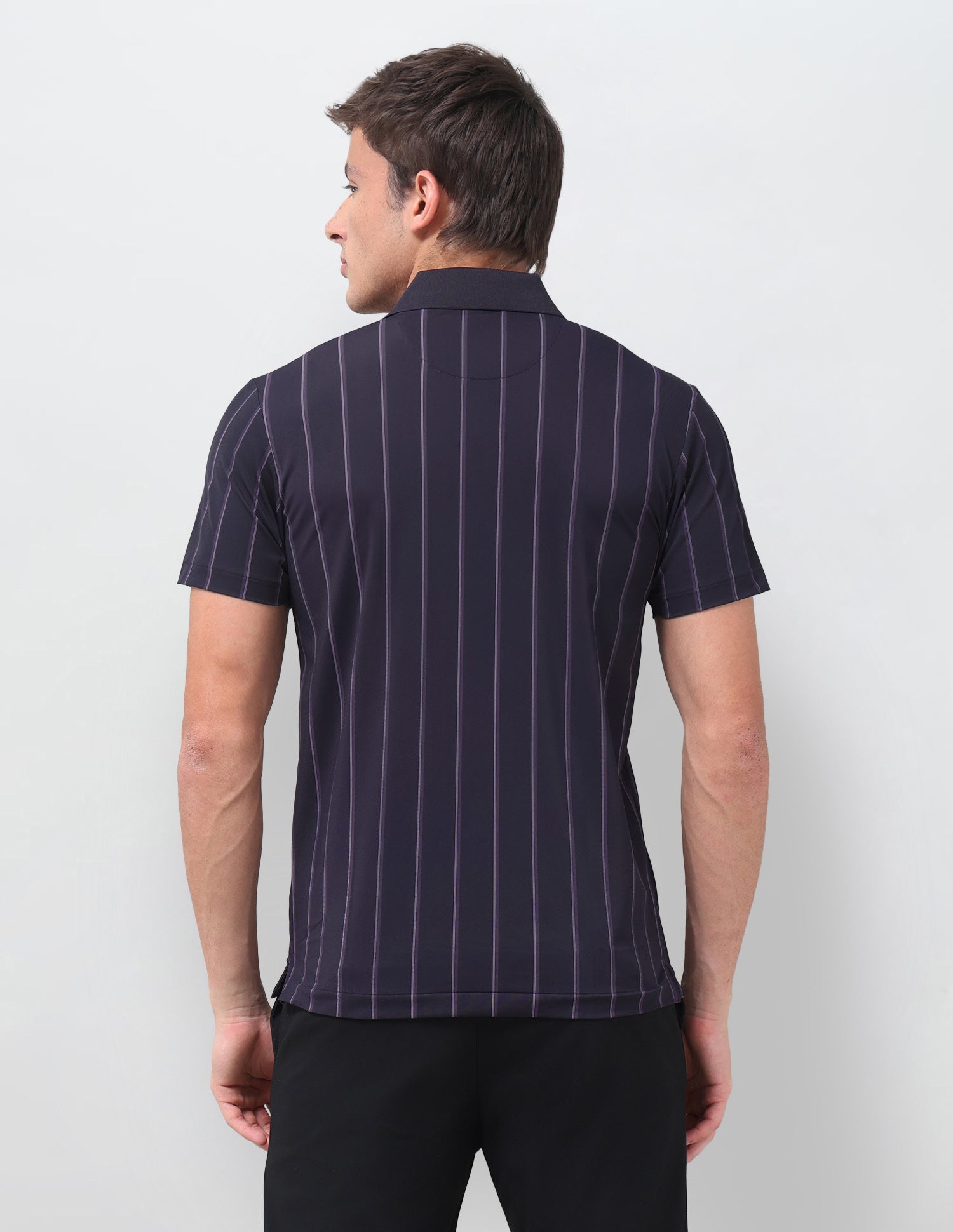 Vertical Striped Slim Fit Polo Shirt Dark Purple - U.S. Polo Assn. India | Large