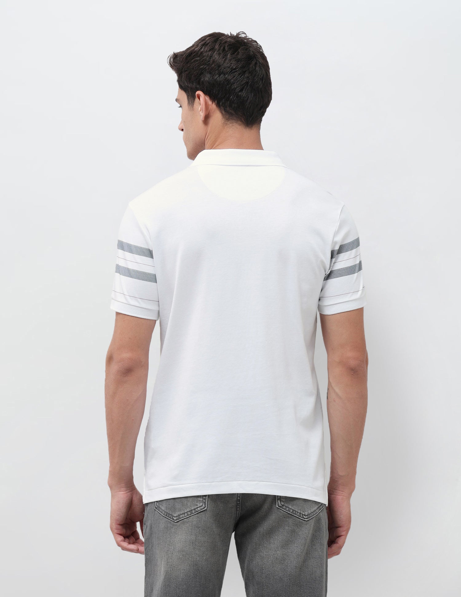 Vertical Striped Slim Fit Polo Shirt White - U.S. Polo Assn. India | Large