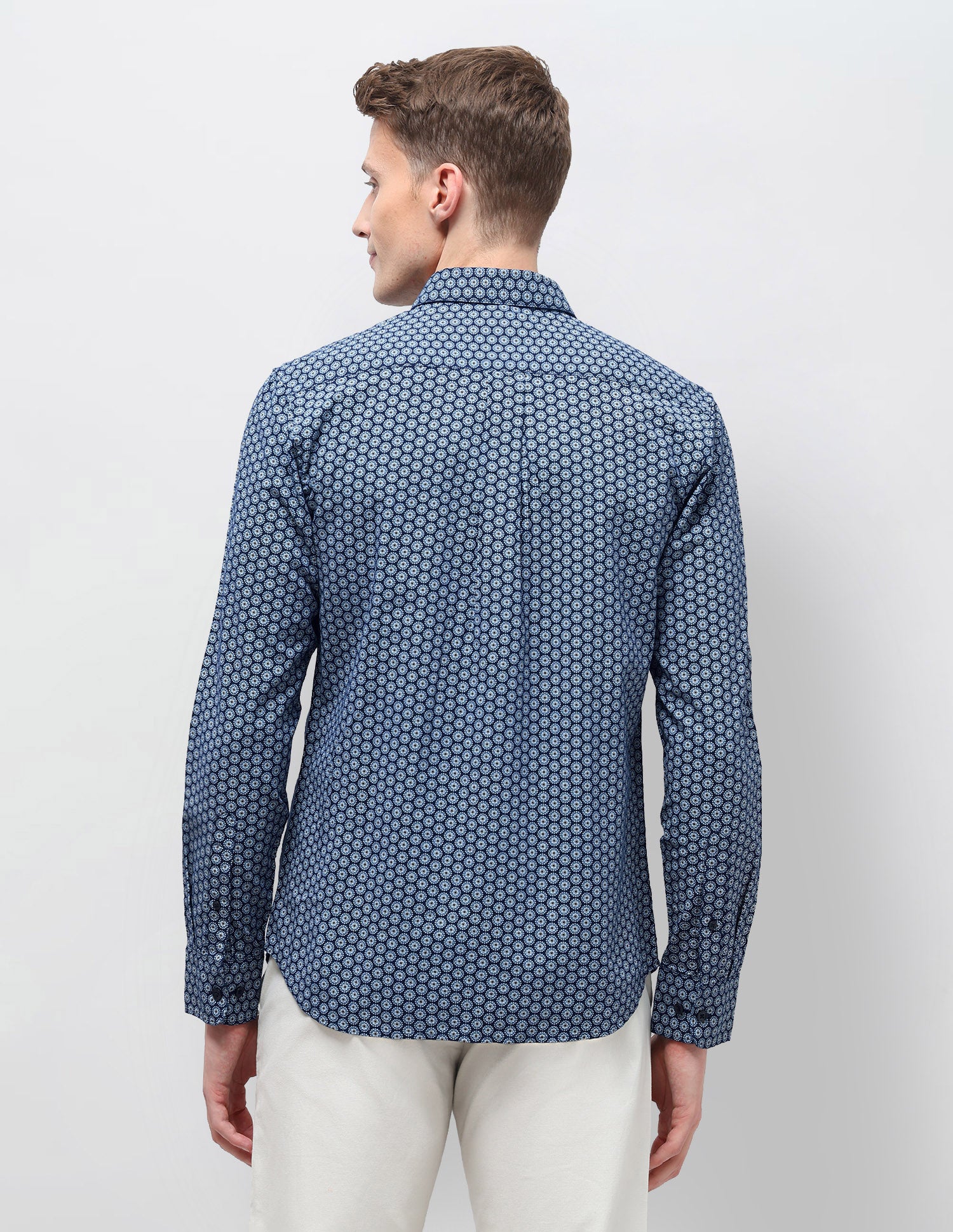 Geometric Printed Oxford Shirt Navy - U.S. Polo Assn. India | Large