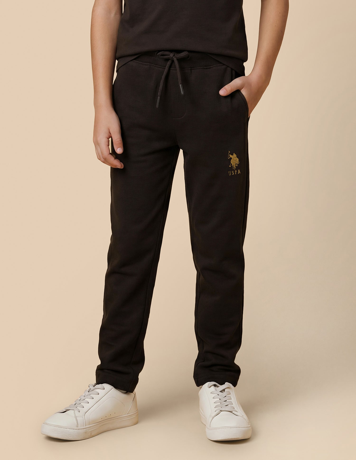 Solid Mid Rise Track Pants Dark Brown - U.S. Polo Assn. India | Large