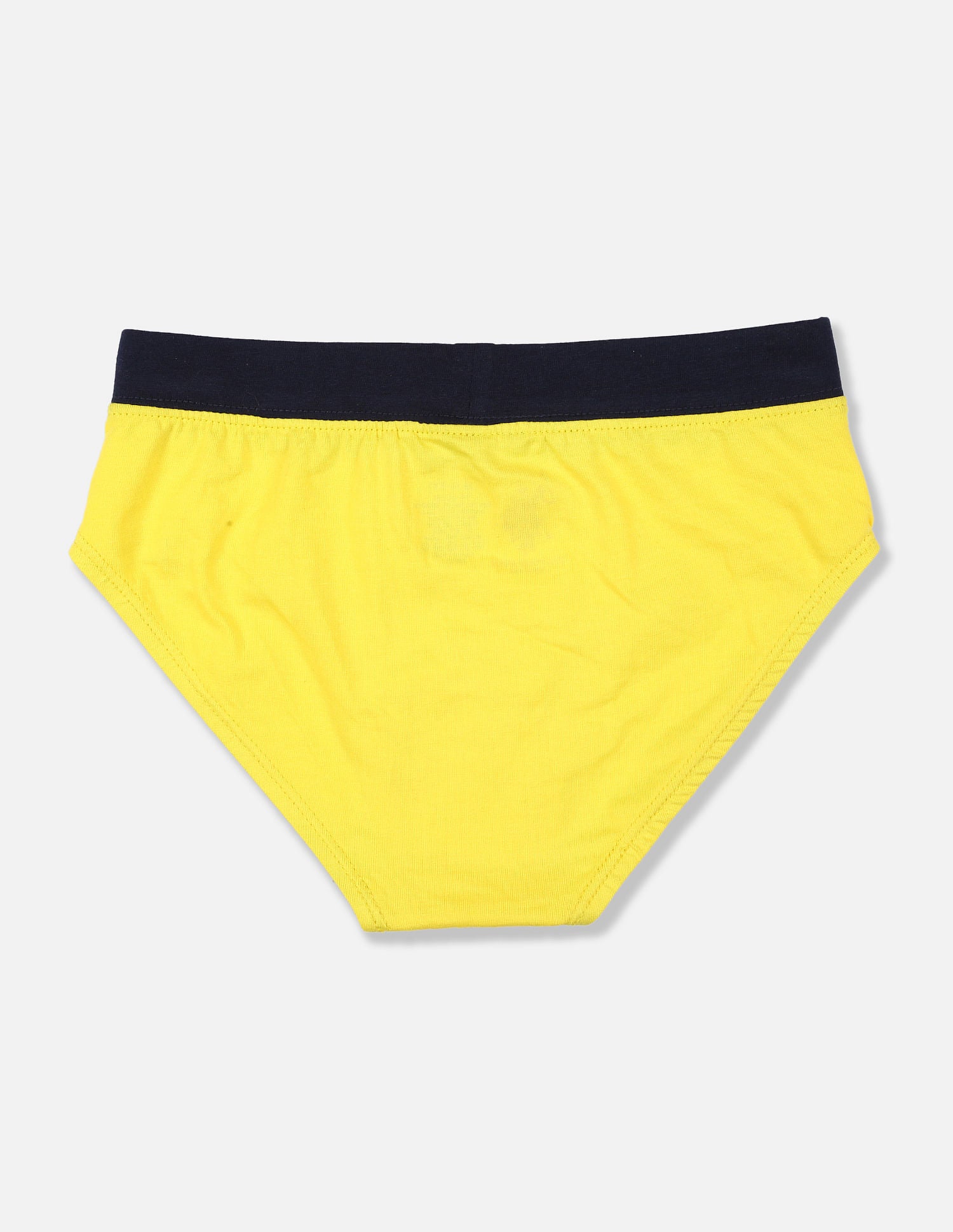 Solid Cotton Spandex IKBA Briefs - Pack Of 3 Green, Navy and Yellow - U.S. POLO ASSN. | Large