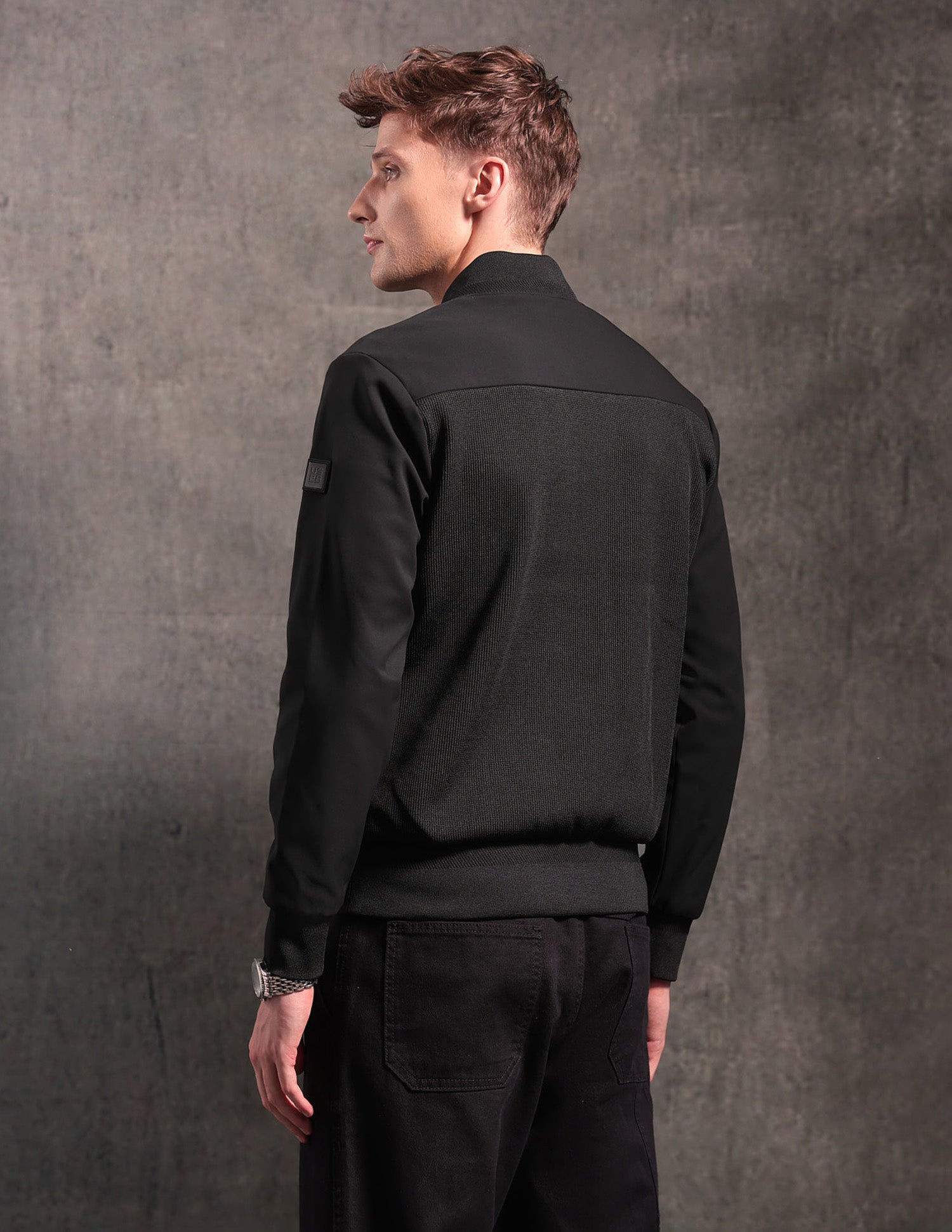 Textured Black & Gold Bomber Jacket Black - U.S. POLO ASSN. | Large