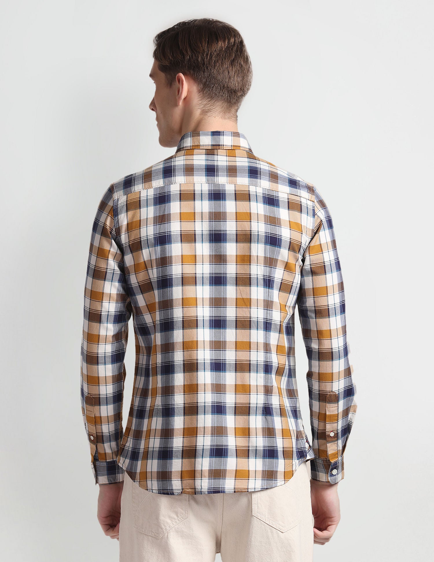 Plaid Check Twill Shirt Orange - U.S. POLO ASSN. | Large