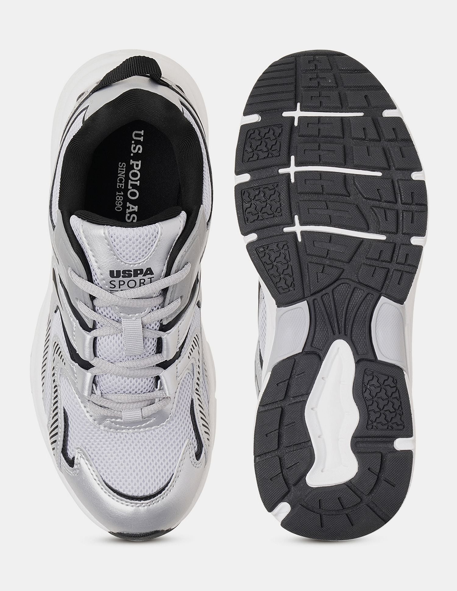 Women So-Young Colour Blocked Sneakers Silver - U.S. POLO ASSN. | Large