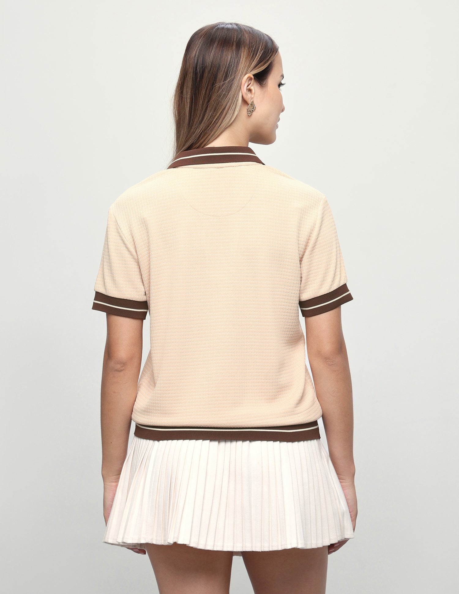 Textured Regular Fit Polo Shirt Beige - U.S. Polo Assn. India | Large