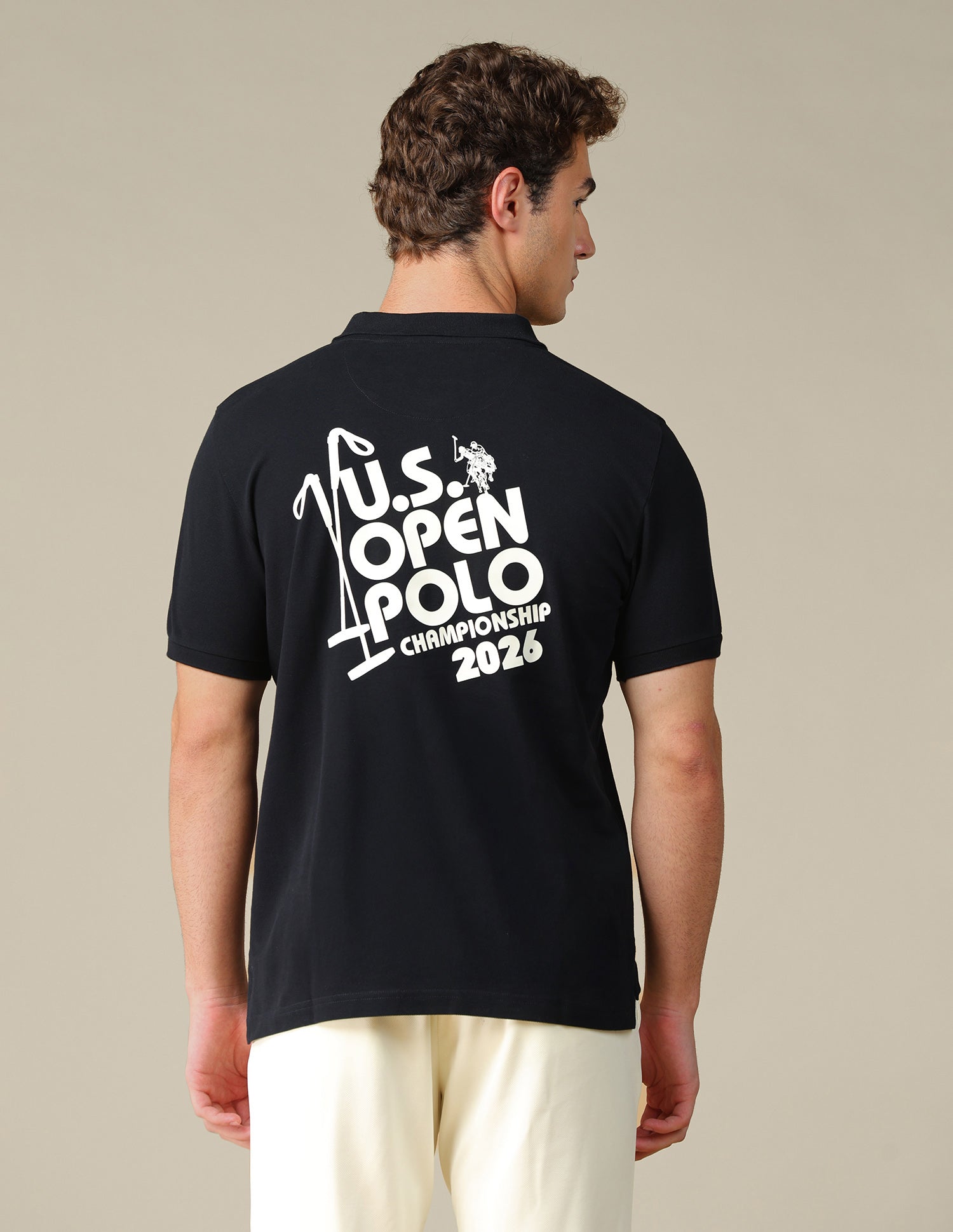 Graphic Brand Printed Regular Fit Polo Shirt Navy - U.S. Polo Assn. India | Large