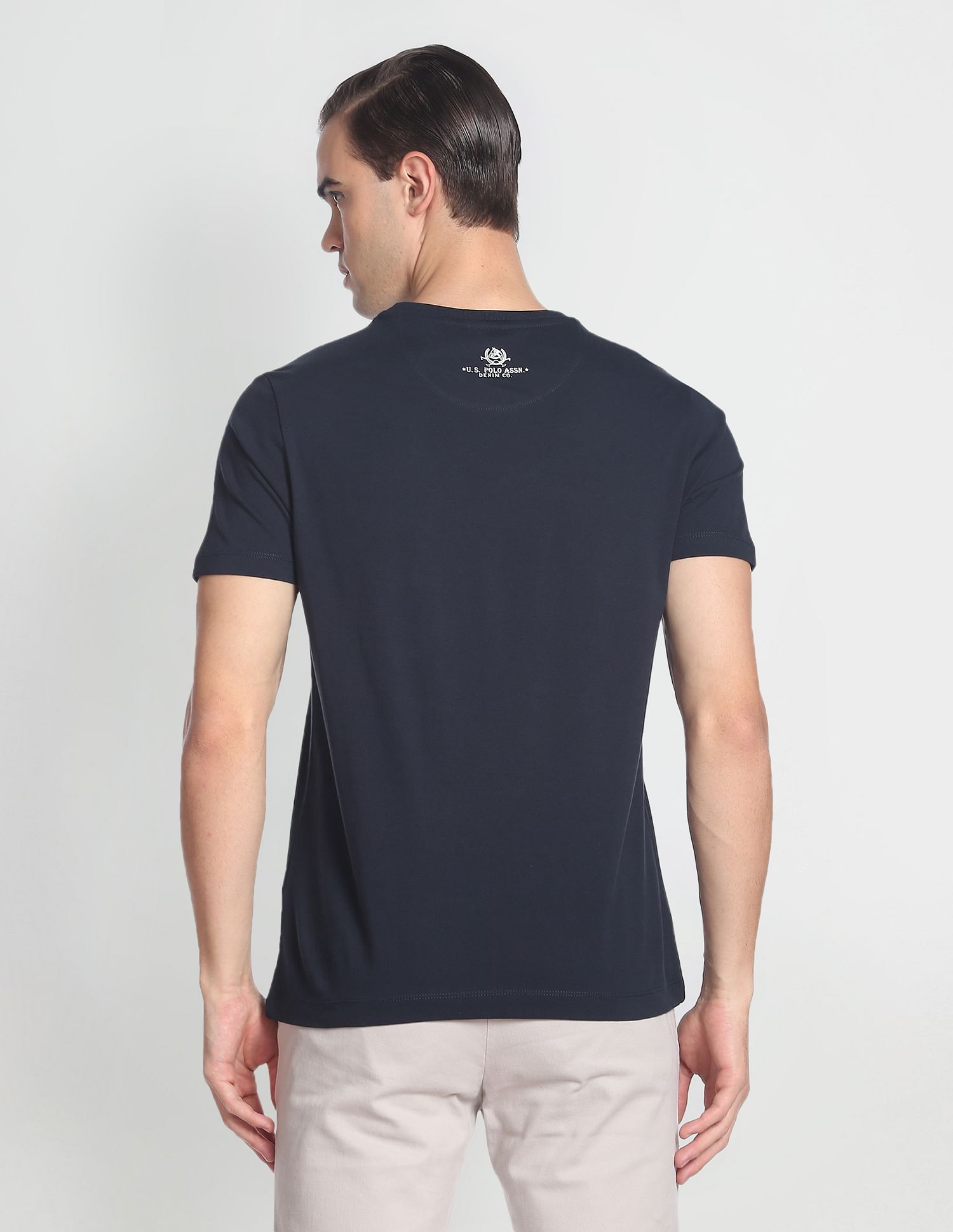 Brand Print Slim Fit T-Shirt Navy - U.S. POLO ASSN. | Large