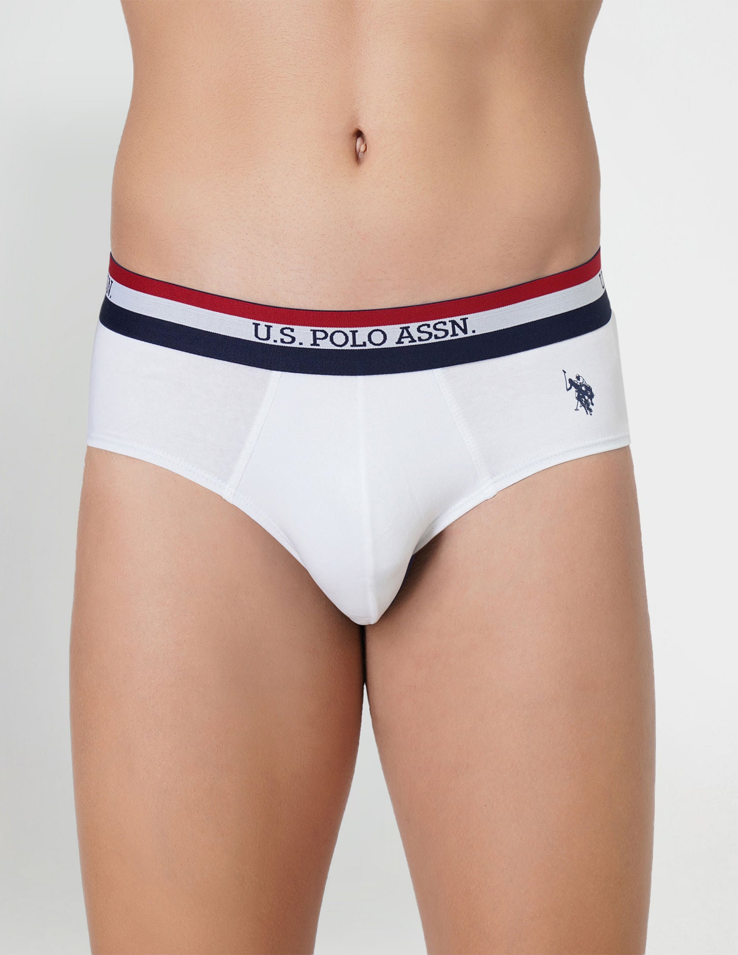 Striped Waistband EB002 Briefs - Pack Of 2 Navy and White - U.S. POLO ASSN. | Large