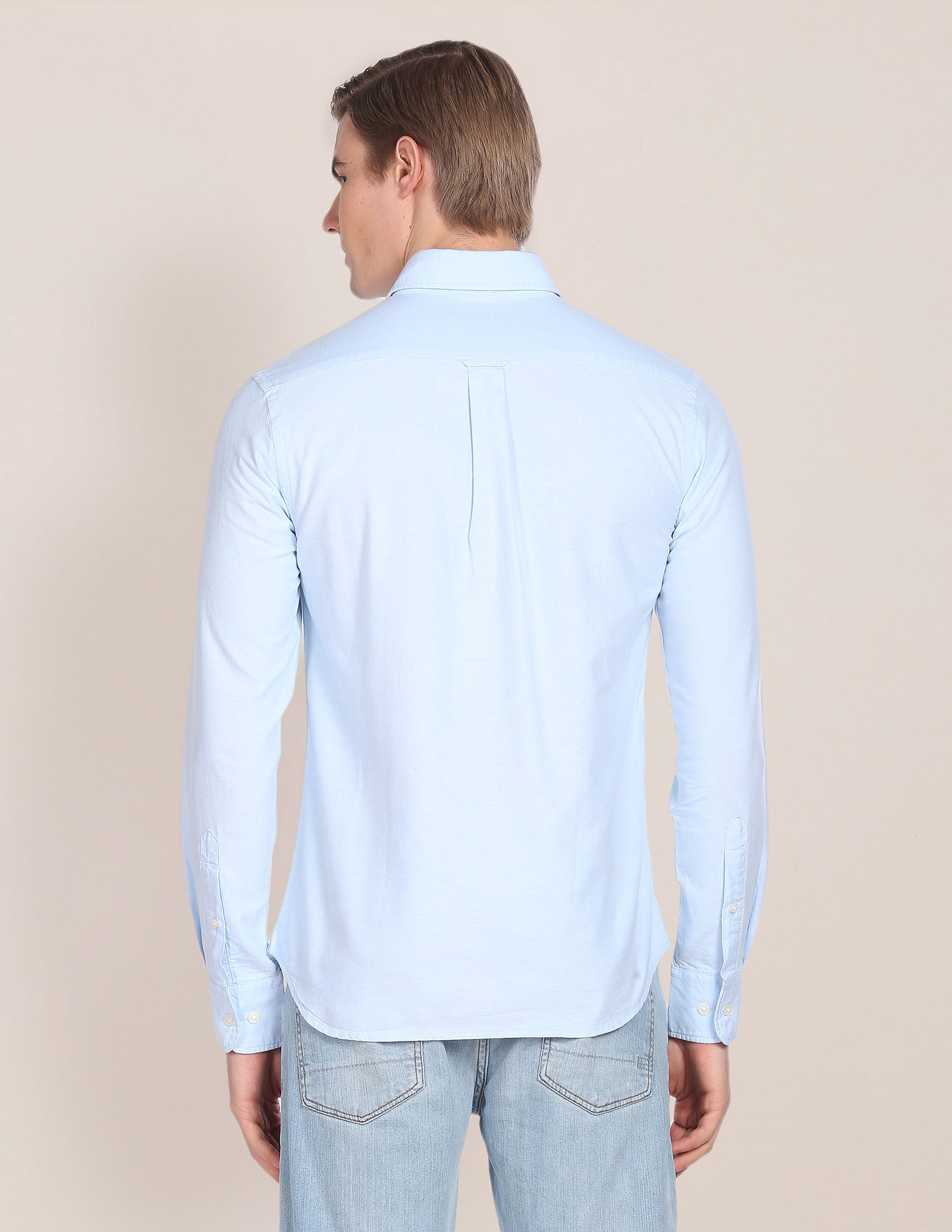 Solid Cotton Oxford Shirt Light Blue - U.S. POLO ASSN. | Large