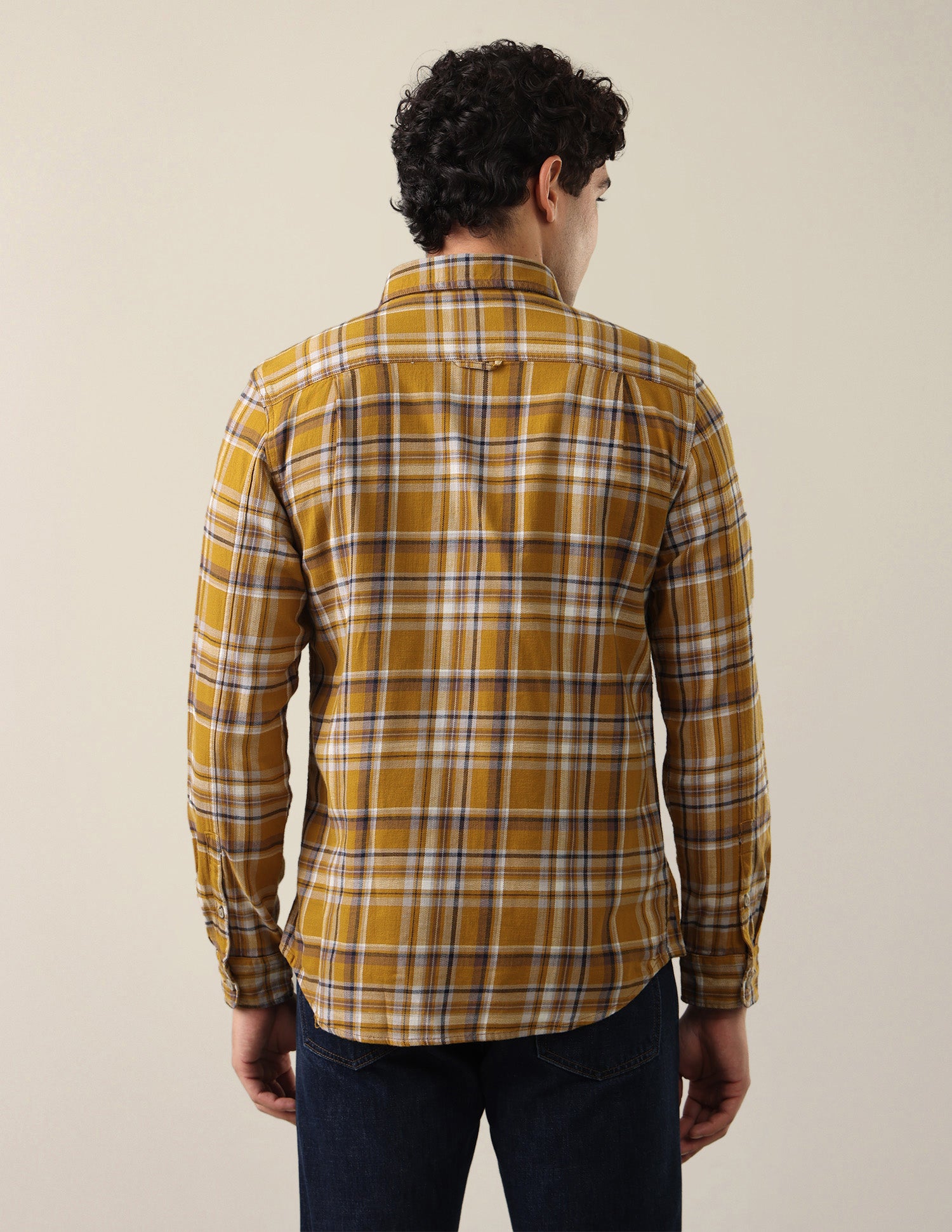 Twill Plaid Checked Shirt Mustard - U.S. Polo Assn. India | Large