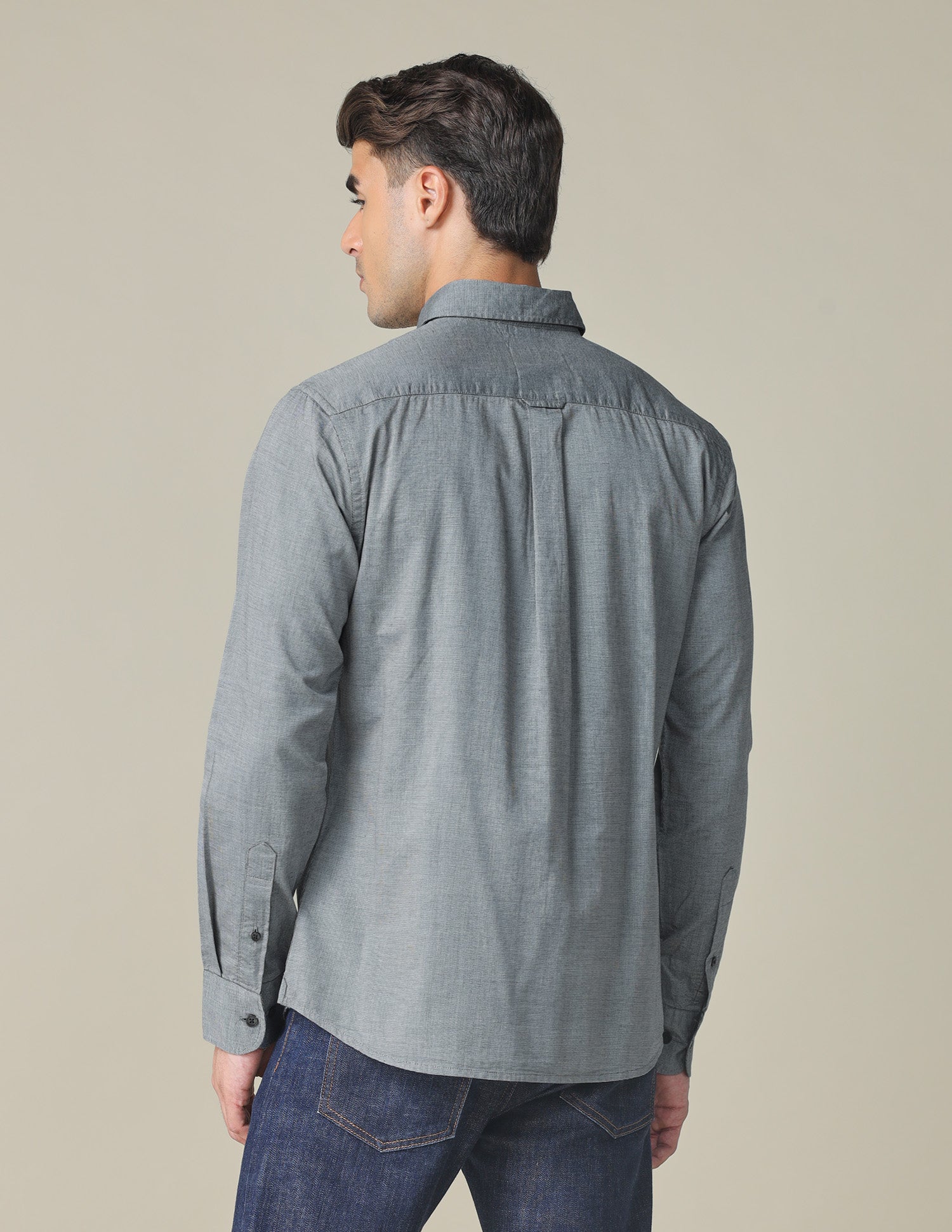 Pure Cotton Tailored Fit Shirt Grey - U.S. POLO ASSN. | Large