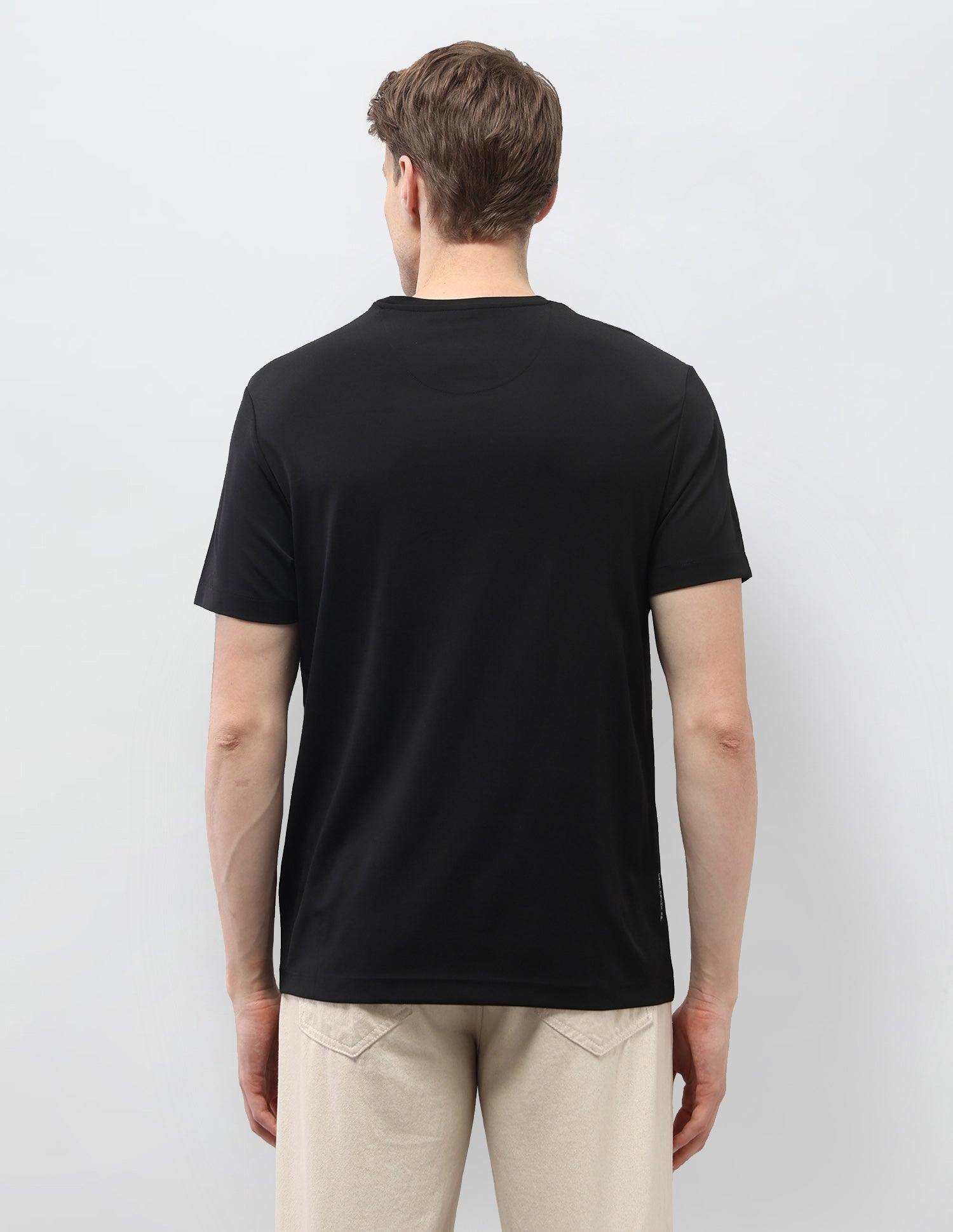 Solid Slim Fit Black & Gold T-Shirt Black - U.S. Polo Assn. India | Large