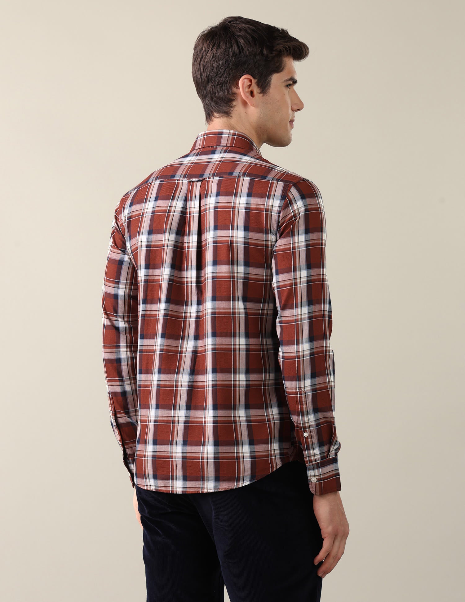 Twill Plaid Checked Shirt Brown - U.S. Polo Assn. India | Large