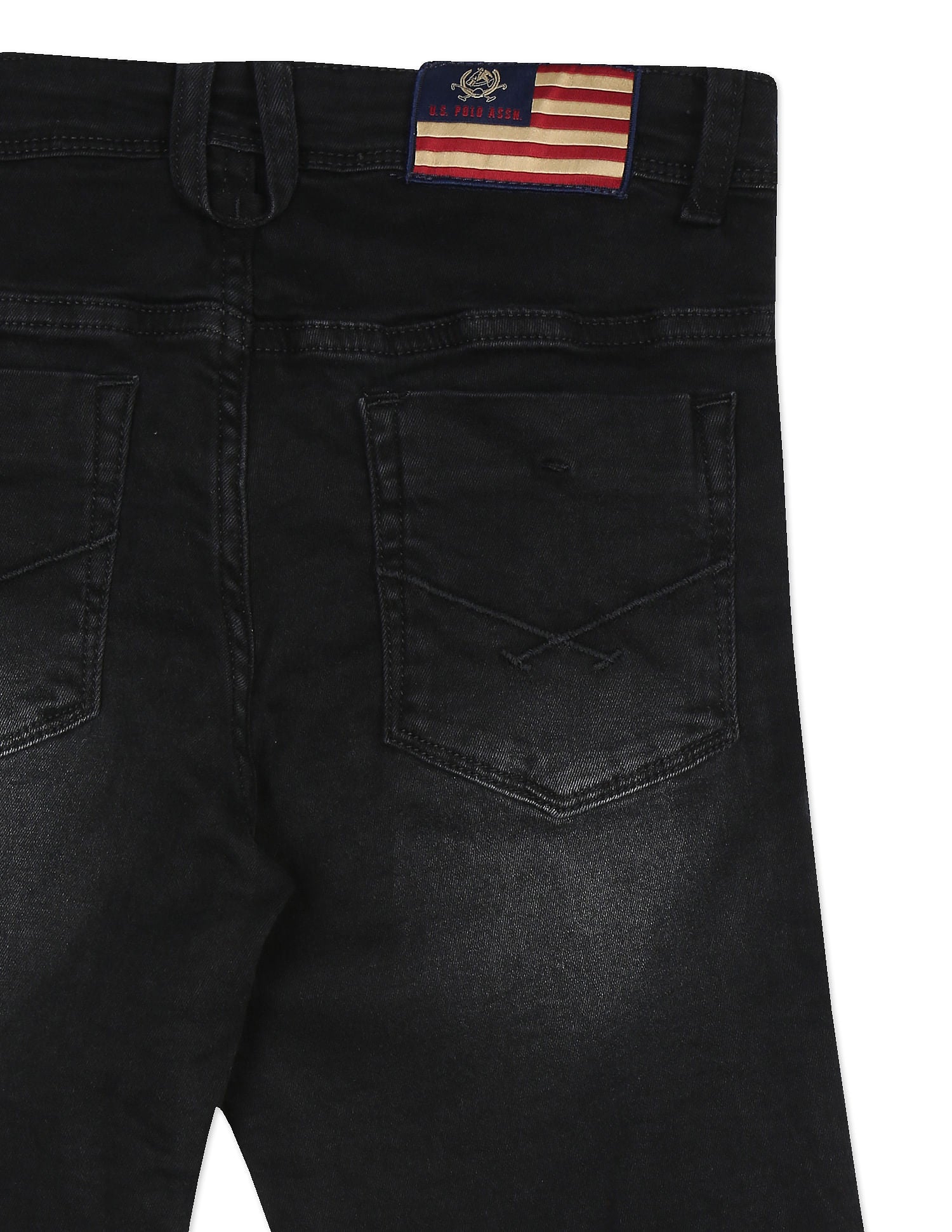 Mid Rise Wash Denim Shorts Black - U.S. POLO ASSN. | Large