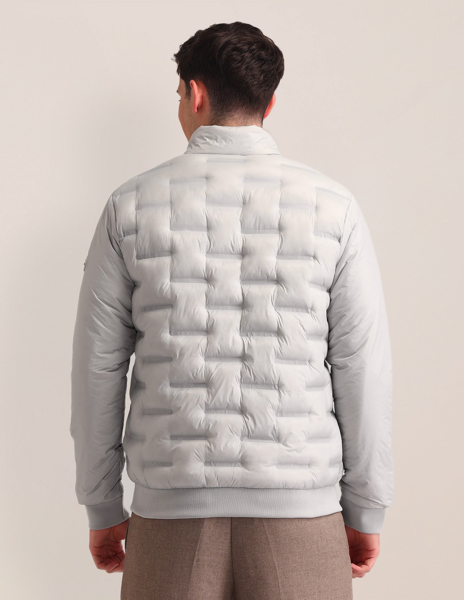 Solid Quilted Jacket Light-Grey - U.S. POLO ASSN. | Large