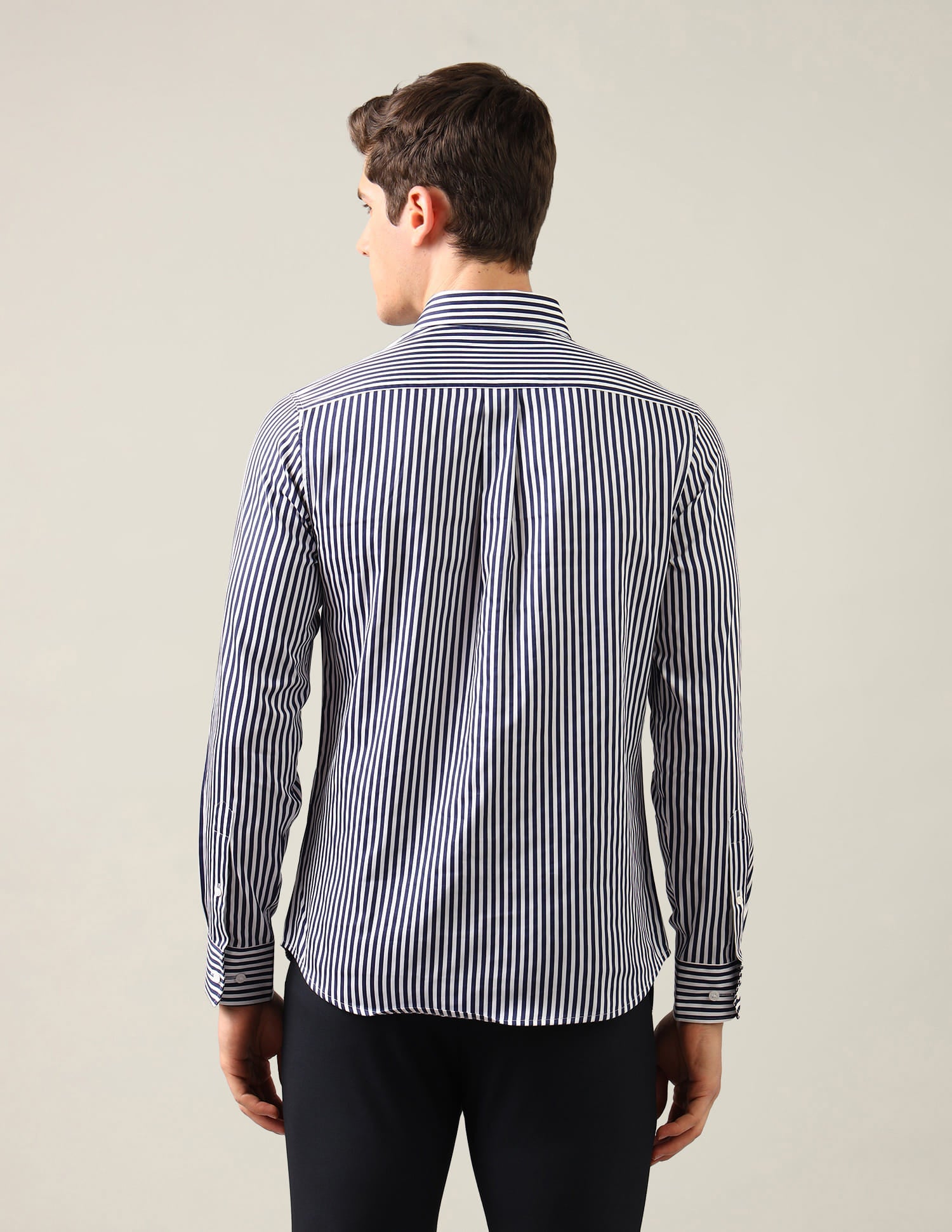 Vertical Striped Satin Shirt Blue - U.S. Polo Assn. India | Large