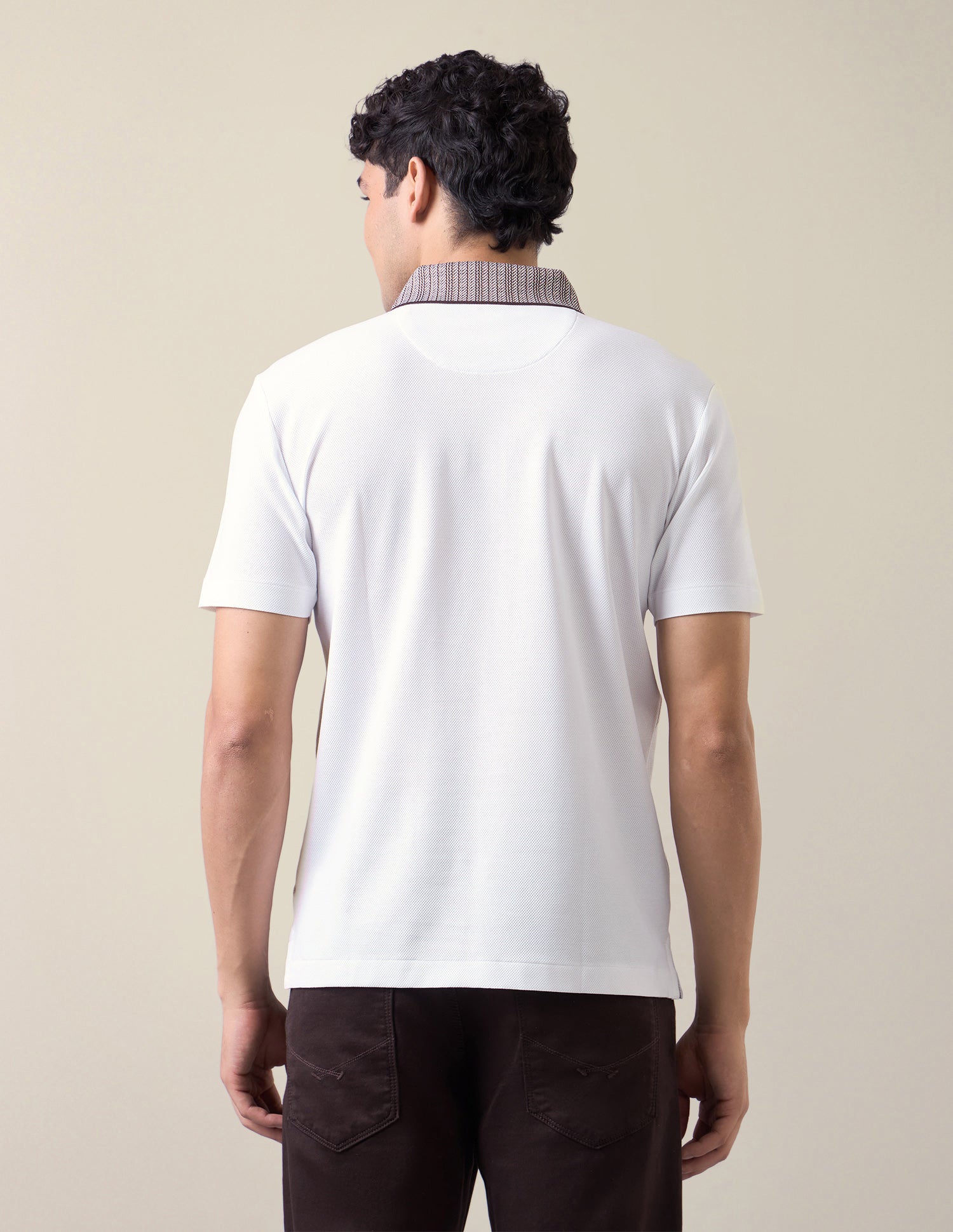 Solid Slim Fit Polo Shirt Ivory - U.S. Polo Assn. India | Large