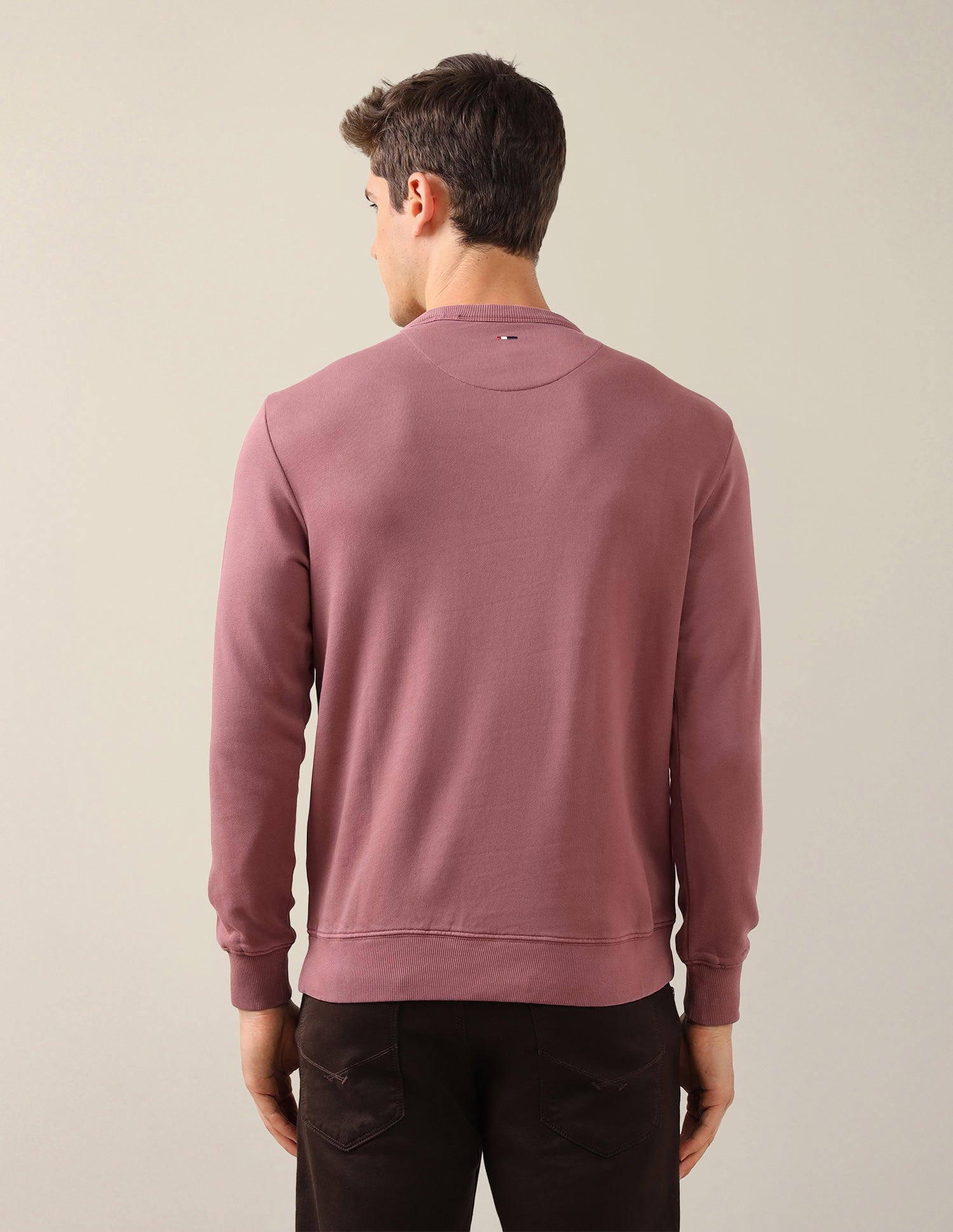 Solid Regular Fit Sweatshirt Peach - U.S. Polo Assn. India | Large