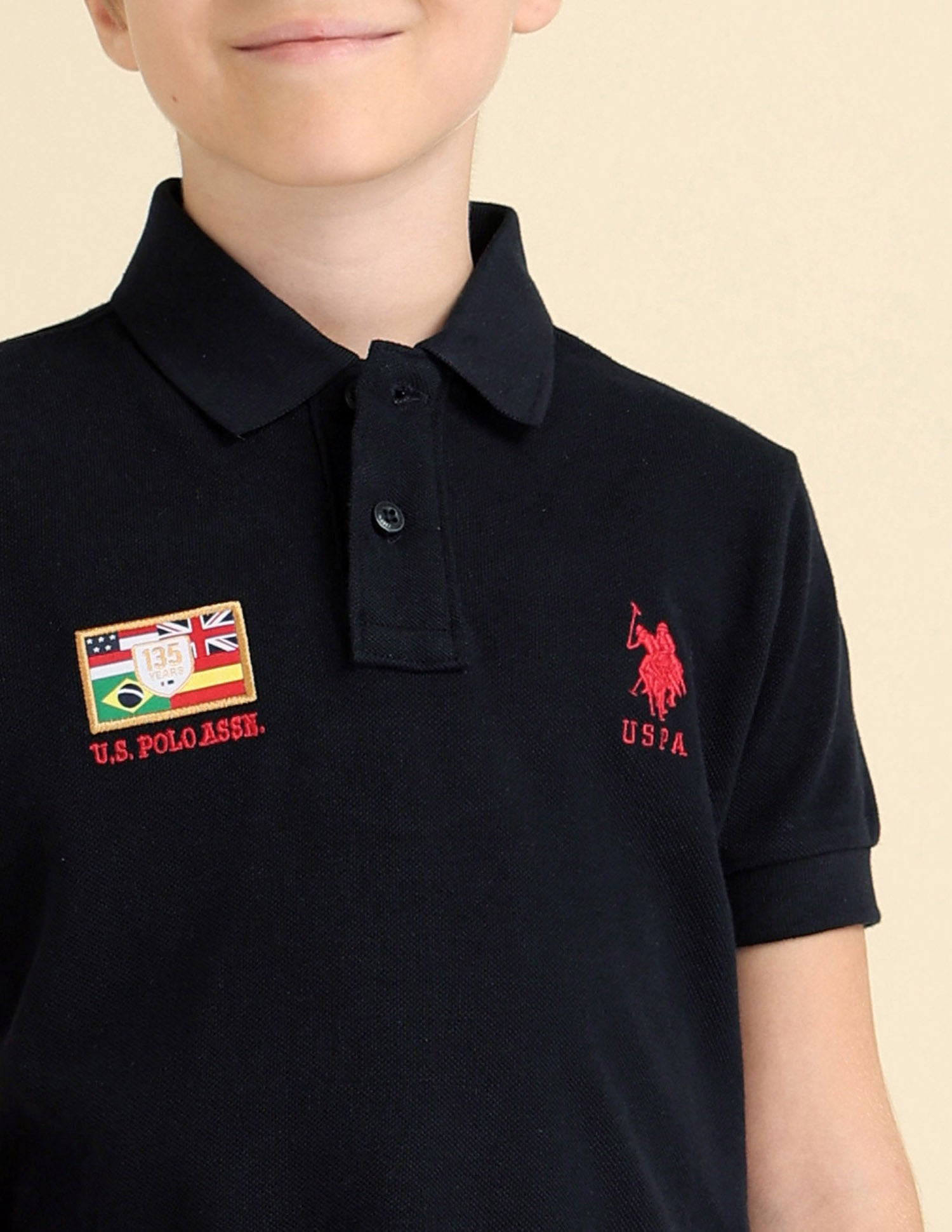 Boys Brand Appliqued Regular Fit Polo Shirt Navy - U.S. POLO ASSN. | Large