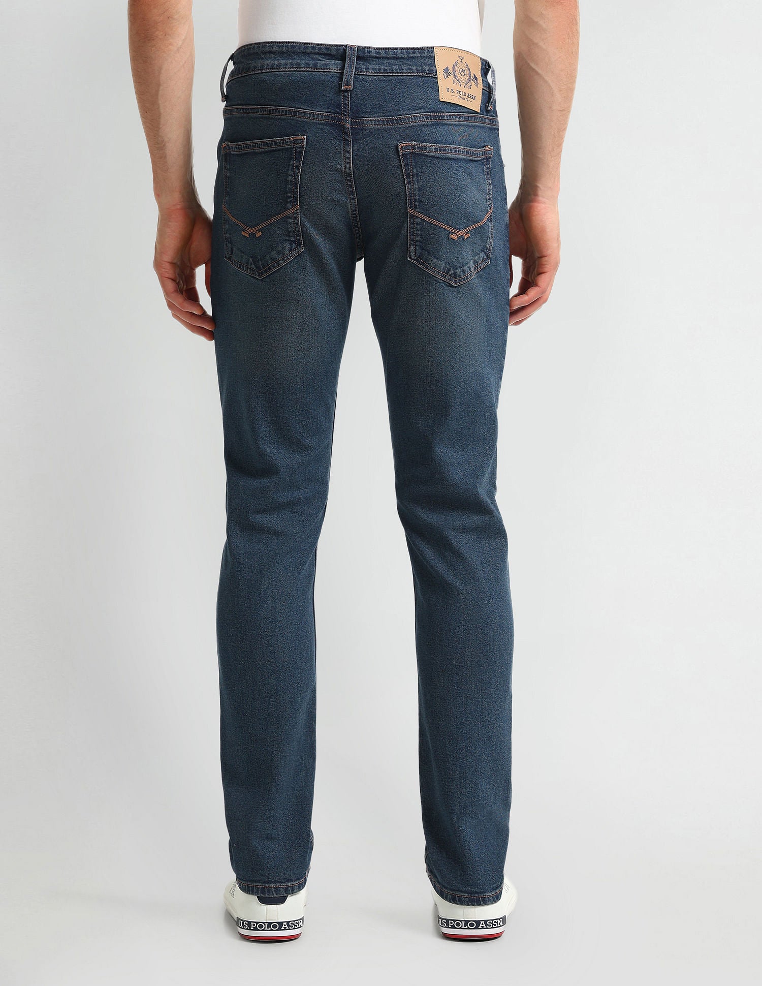 Brandon Slim Fit Tapered Blue Jeans Light Blue - U.S. Polo Assn. India | Large