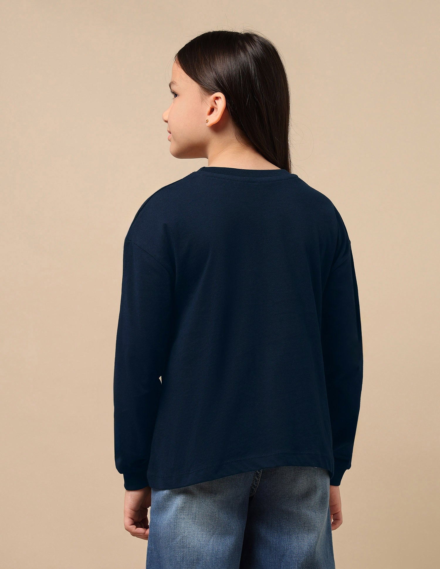 Girls Flip Sequin Cotton T-Shirt Navy - U.S. Polo Assn. India | Large