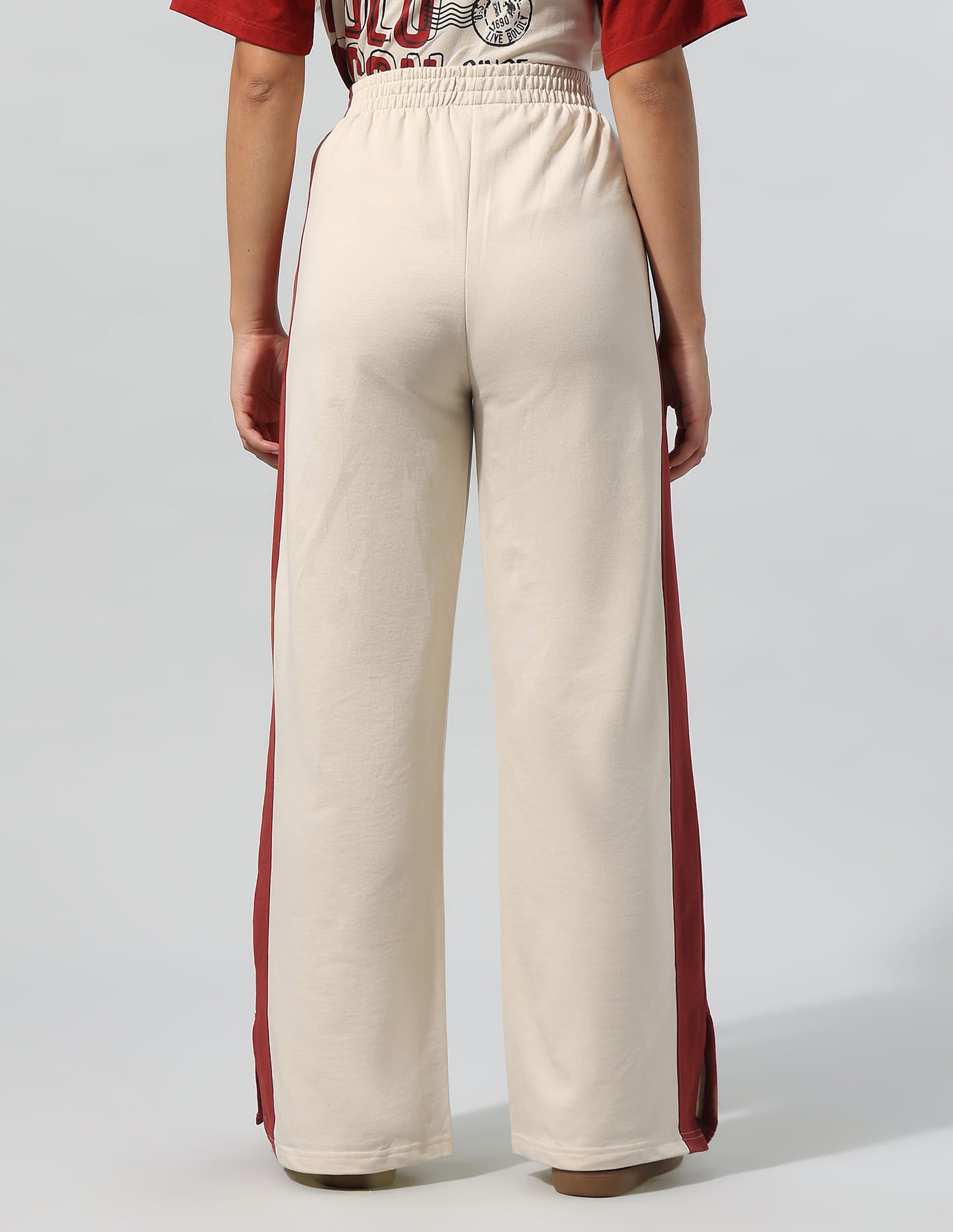High Rise Wide Leg Trousers White - U.S. Polo Assn. India | Large
