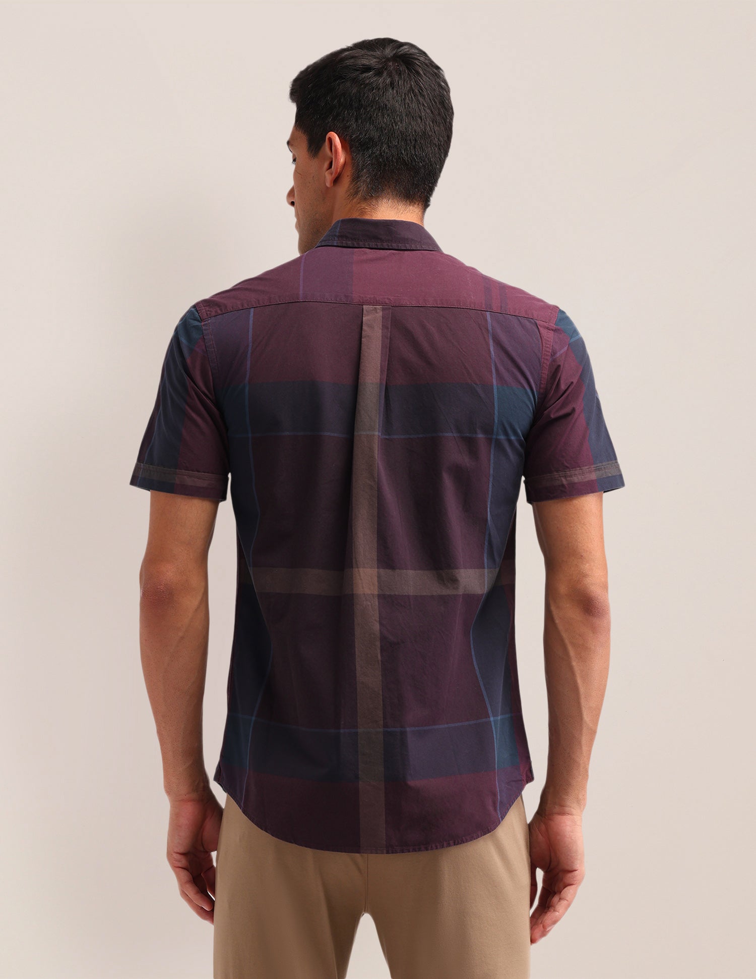 Graph Check Printed Regular Fit Shirt Maroon - U.S. Polo Assn. India | Large