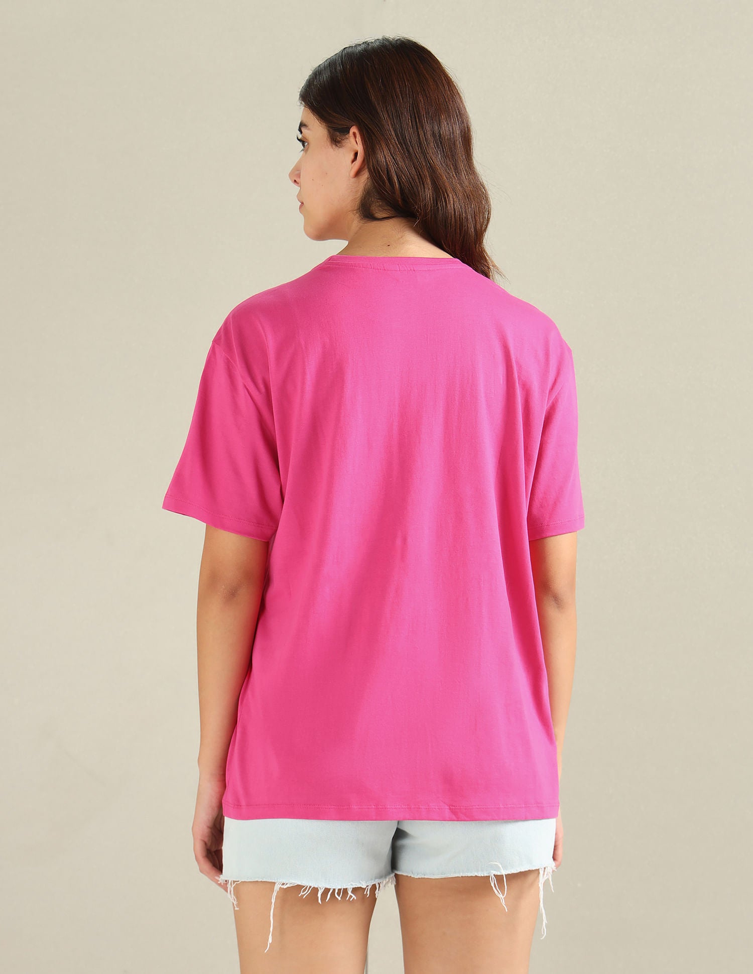 Typographic Print Boyfriend T-Shirt Fuchsia - U.S. POLO ASSN. | Large