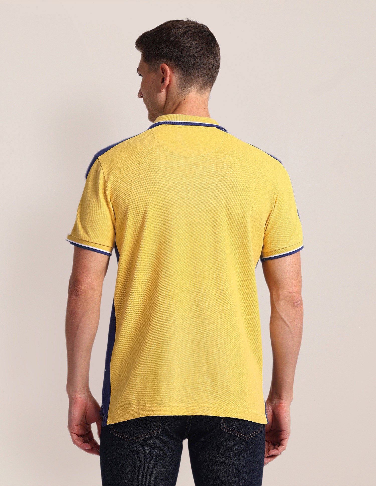 Colour Blocked Slim Fit Polo Shirt Yellow - U.S. POLO ASSN. | Large