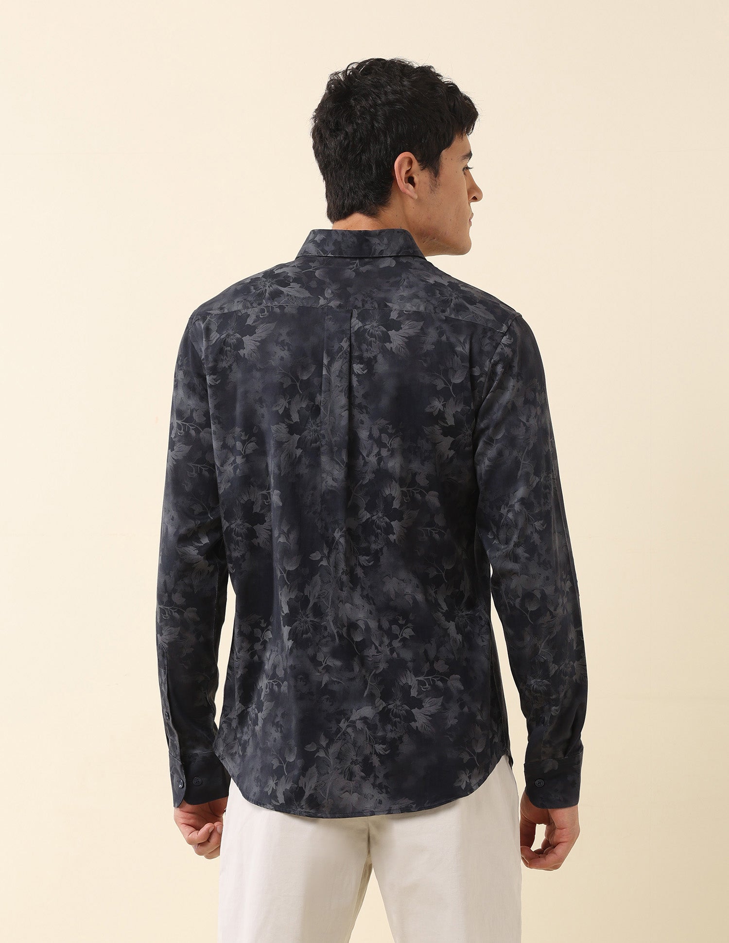 Tailored Fit Floral Printed Shirt Navy - U.S. Polo Assn. India | Large