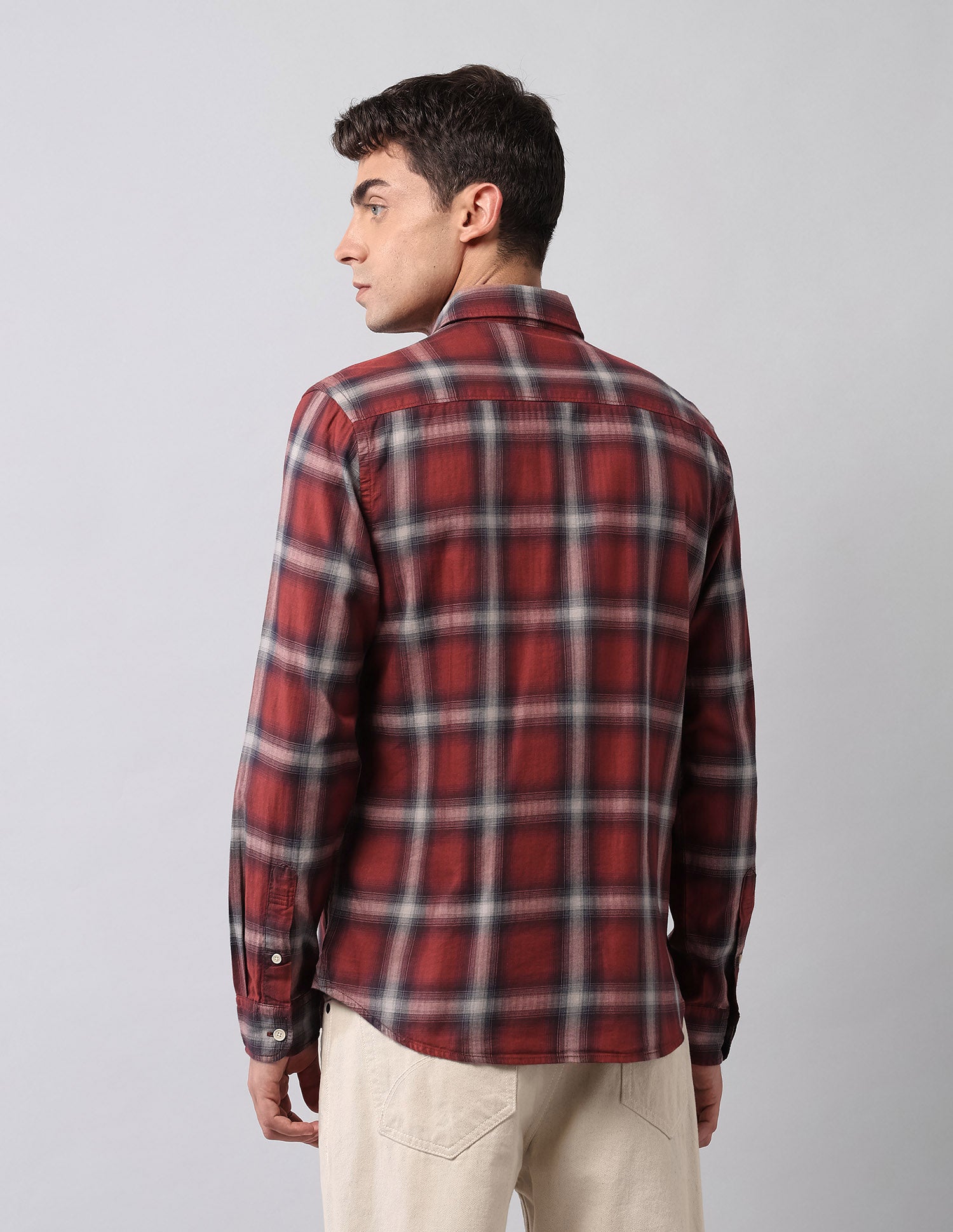Pure Cotton Plaid Checked Shirt Red - U.S. Polo Assn. India | Large