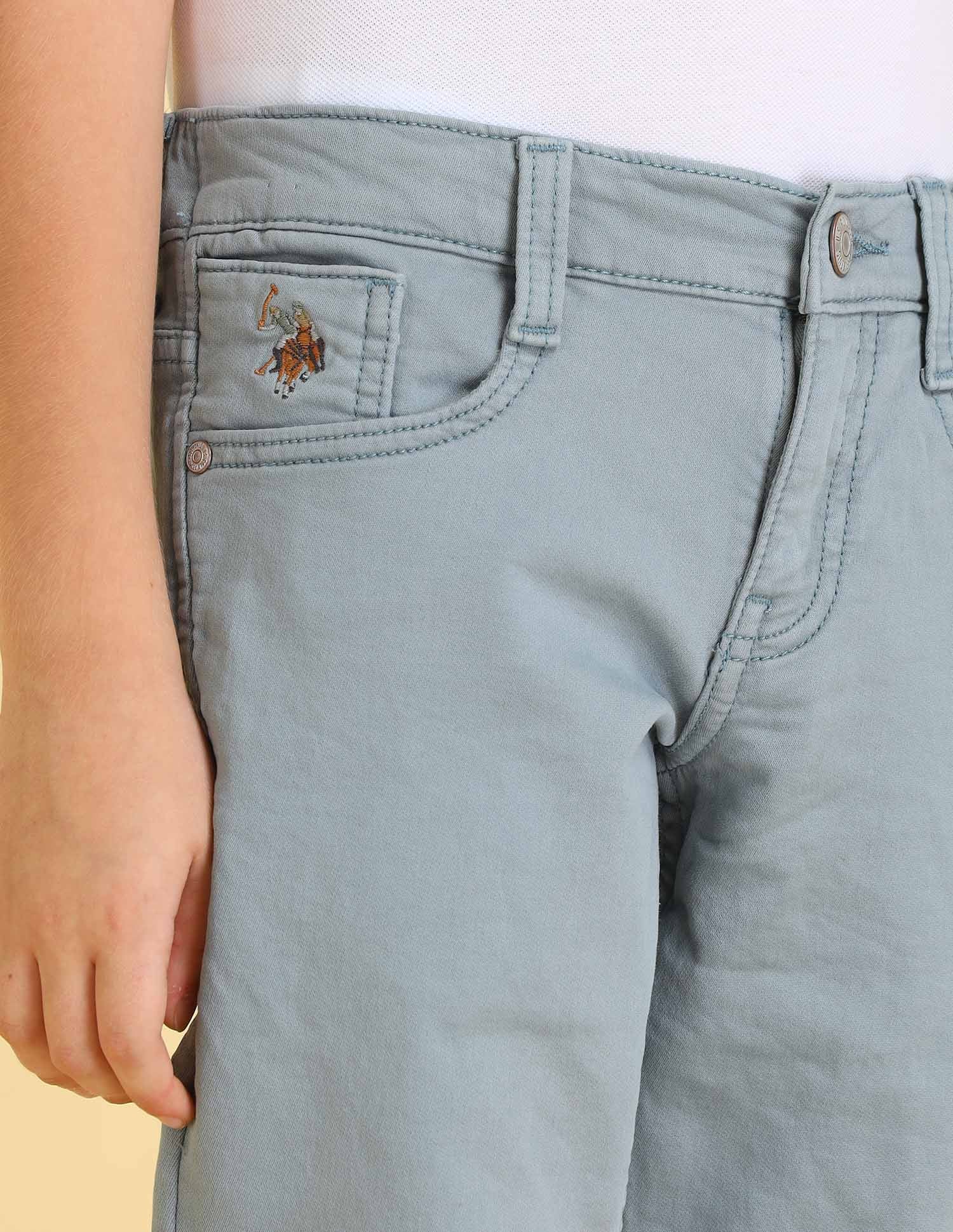 Boys Relaxed Fit Mid Rise Jeans Aqua - U.S. POLO ASSN. | Large