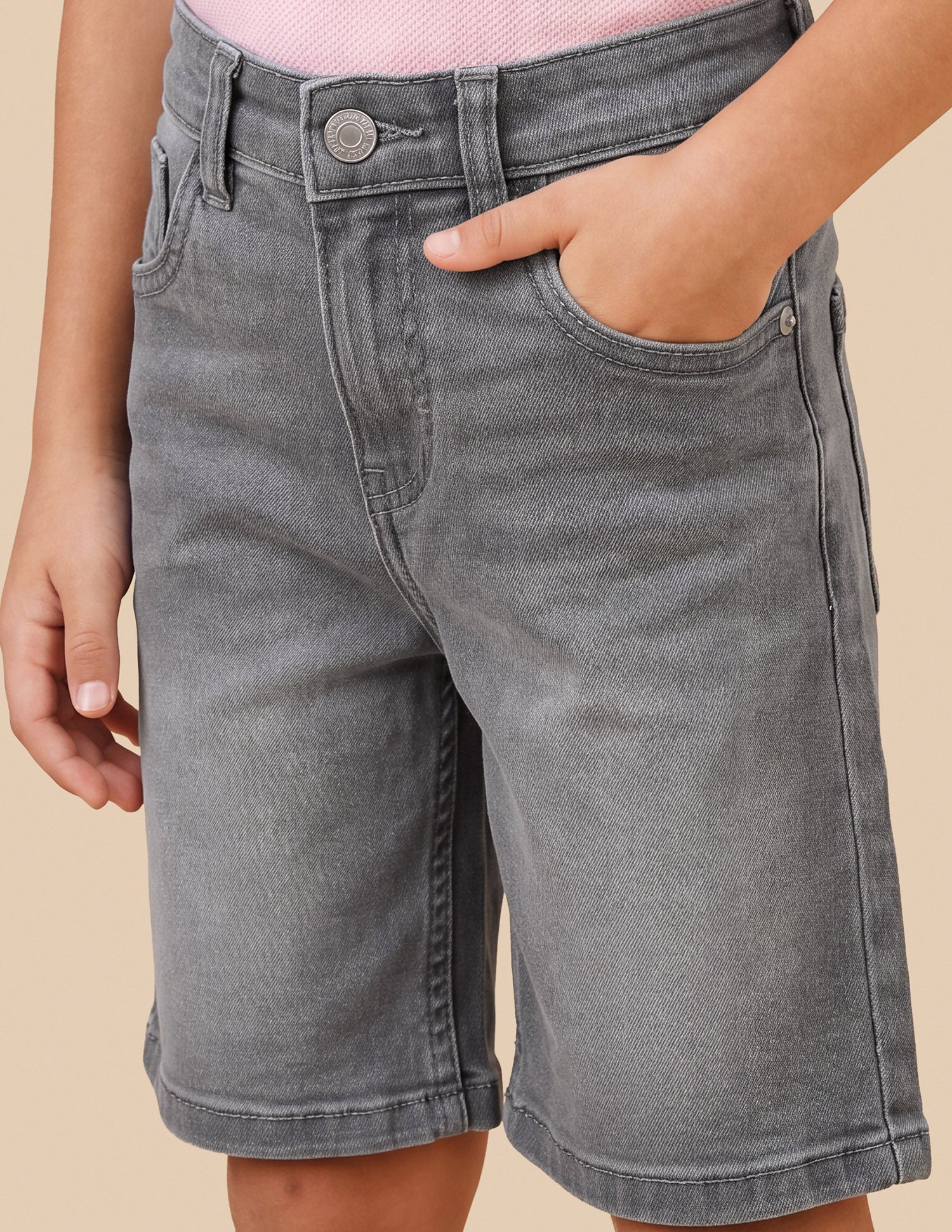Mid Rise Regular Fit Denim Shorts Grey - U.S. Polo Assn. India | Large