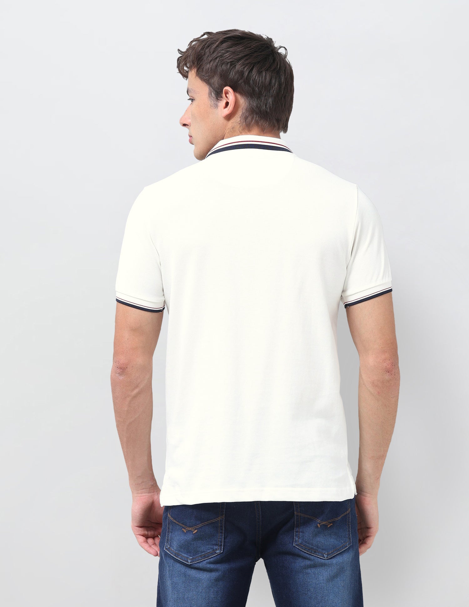 Solid Relaxed Fit Polo Shirt Off White - U.S. Polo Assn. India | Large