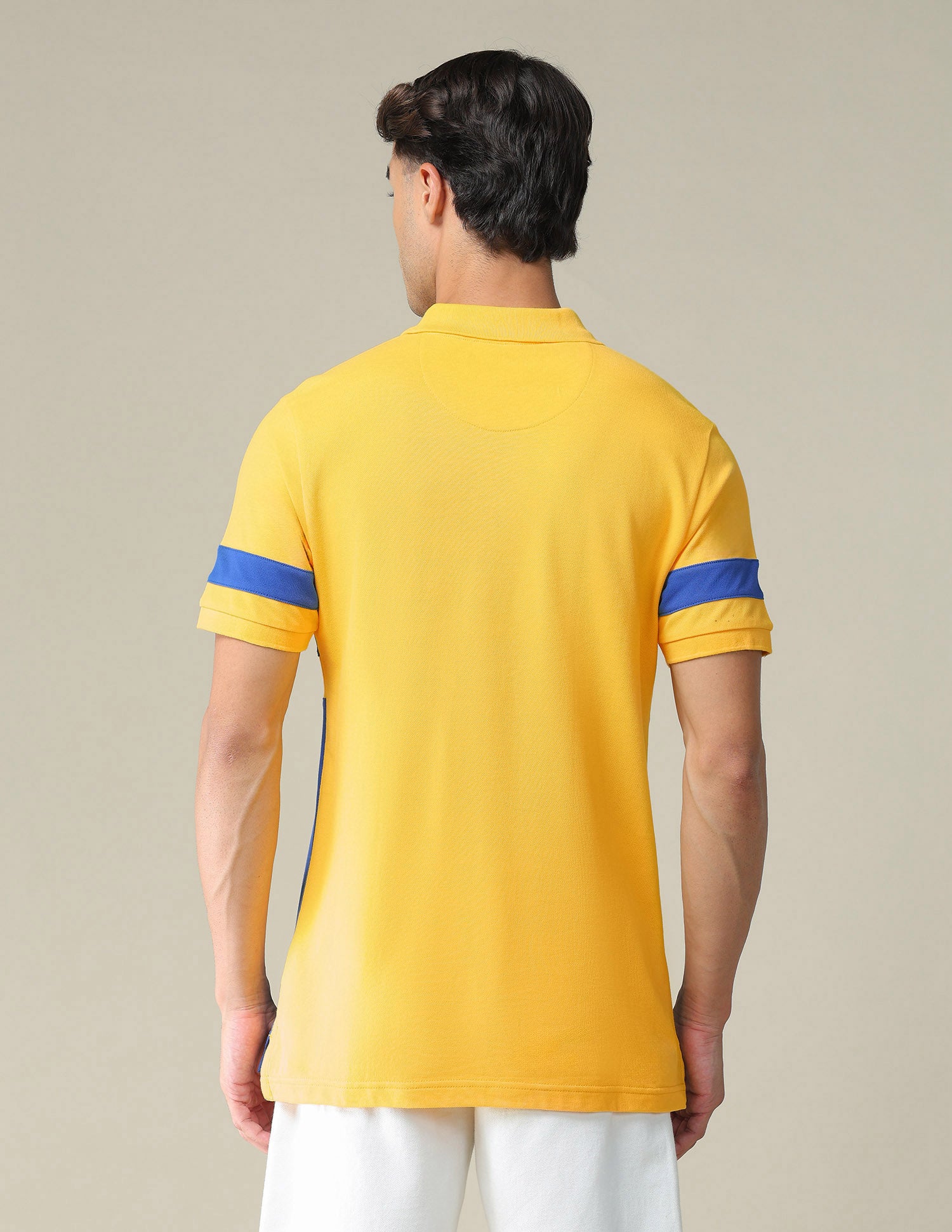 Colour Block Pique Polo Shirt Mustard - U.S. POLO ASSN. | Large