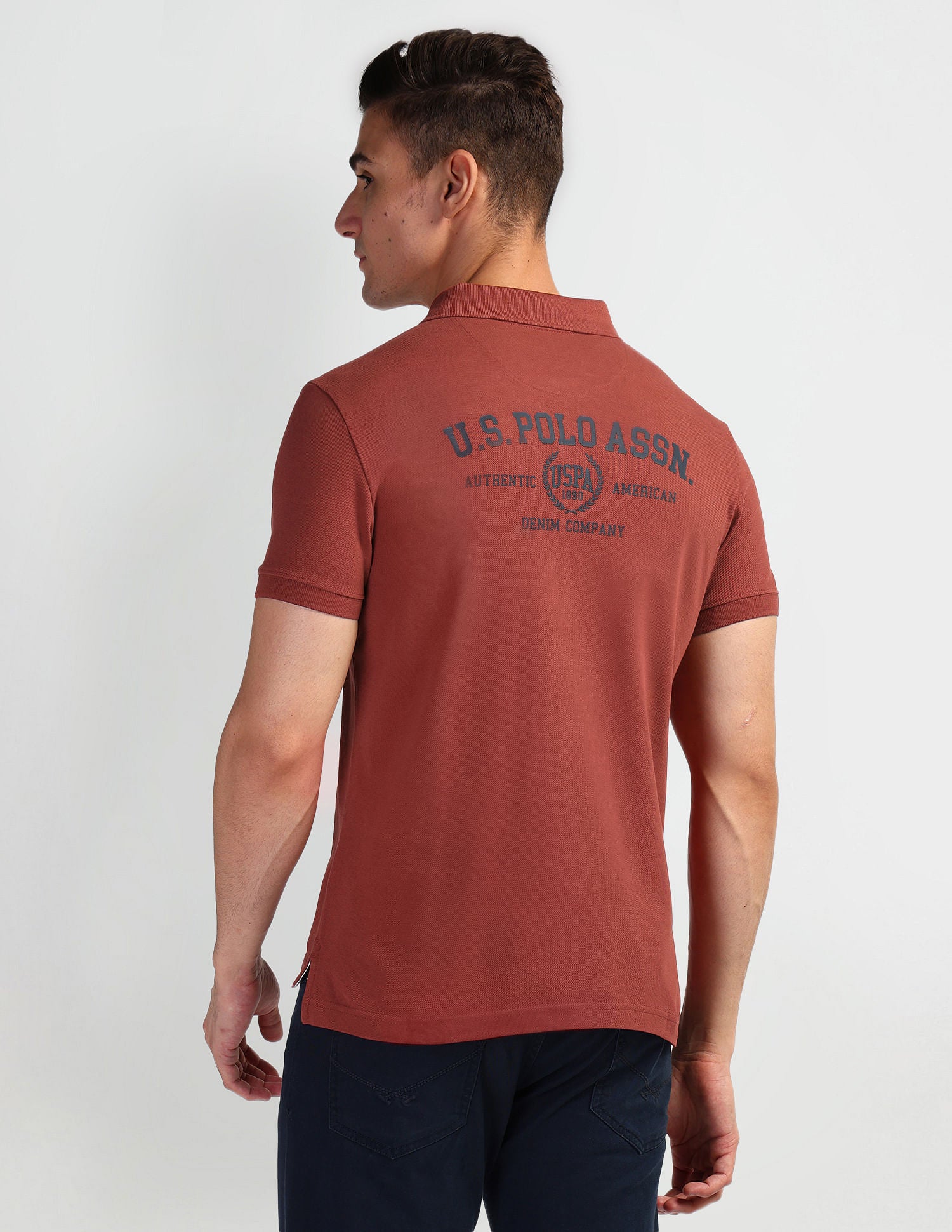 Brand Print Polo Shirt Red - U.S. Polo Assn. India | Large