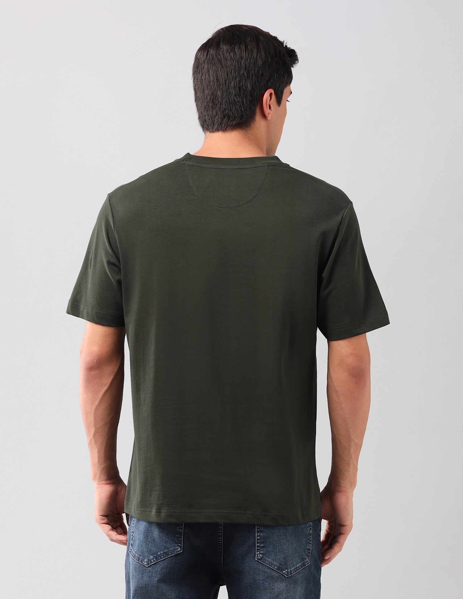 Brand Printed Regular Fit T-Shirt Olive - U.S. Polo Assn. India | Large