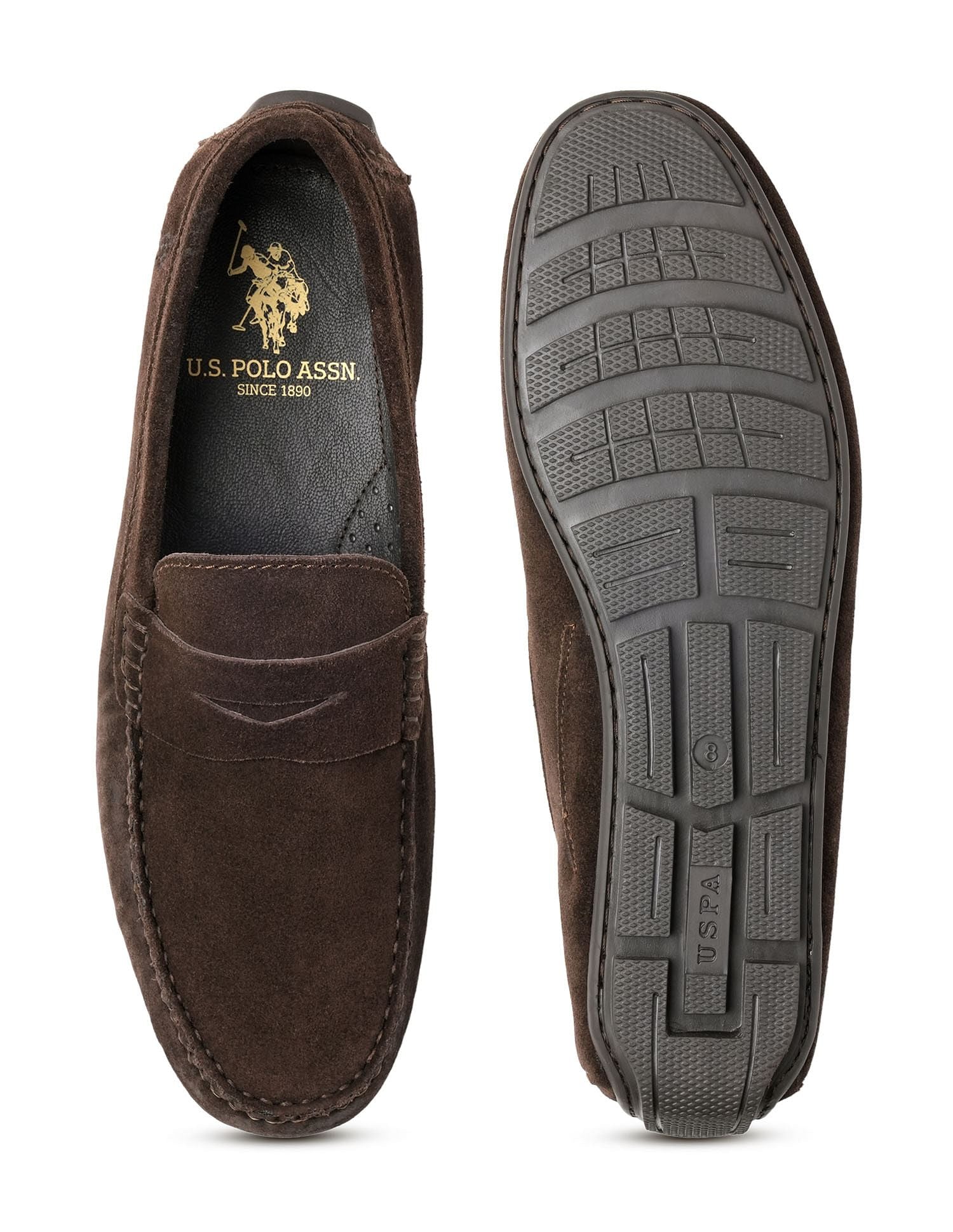 Men Terini Leather Slip-On Shoes Dark Brown - U.S. POLO ASSN. | Large