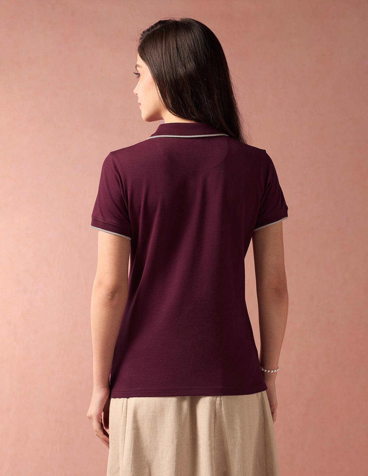 Embroidered Logo Solid Polo Shirt Maroon - U.S. POLO ASSN. | Large