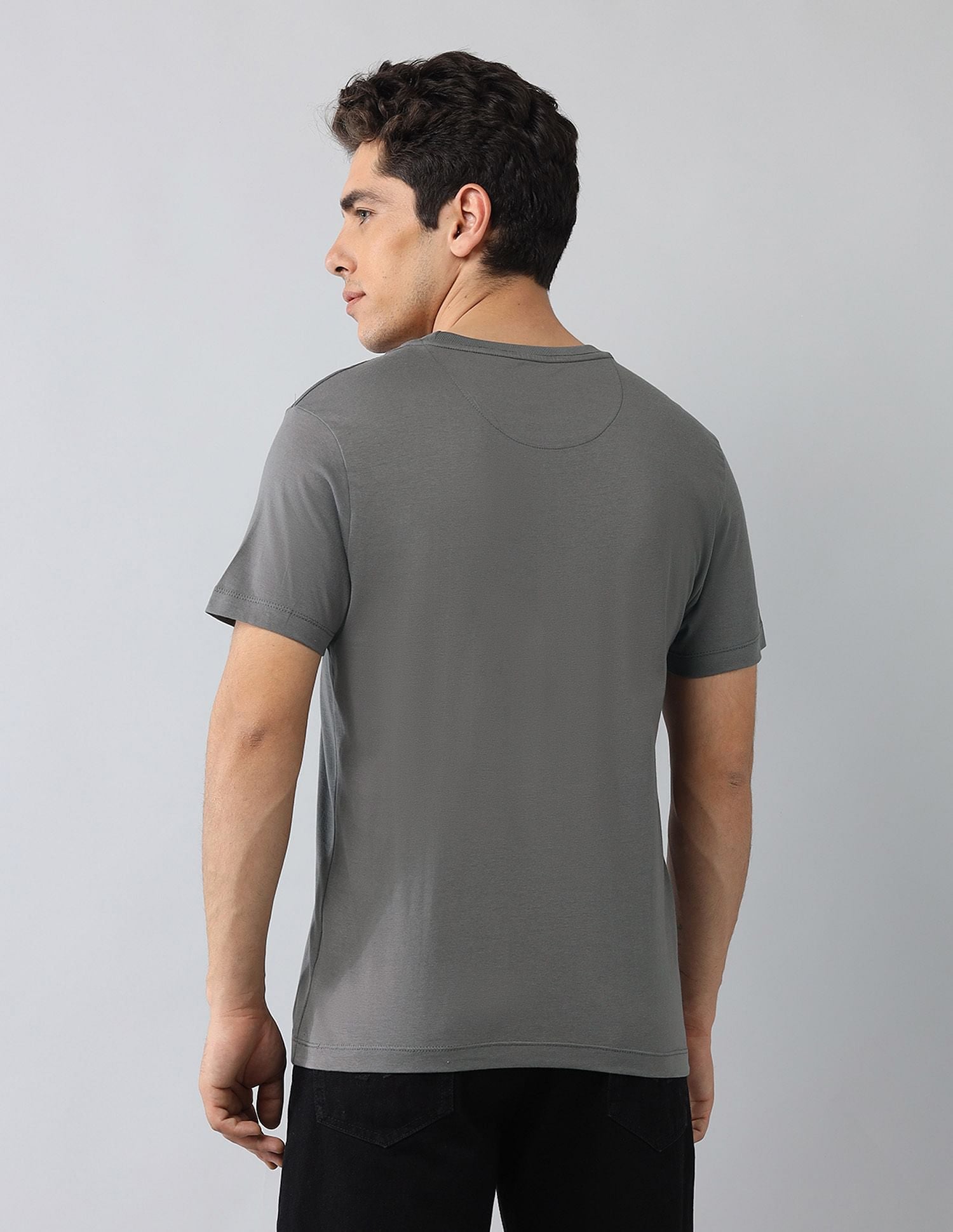 Muscle Fit Brand Printed T-Shirt Dark Grey - U.S. Polo Assn. India | Large