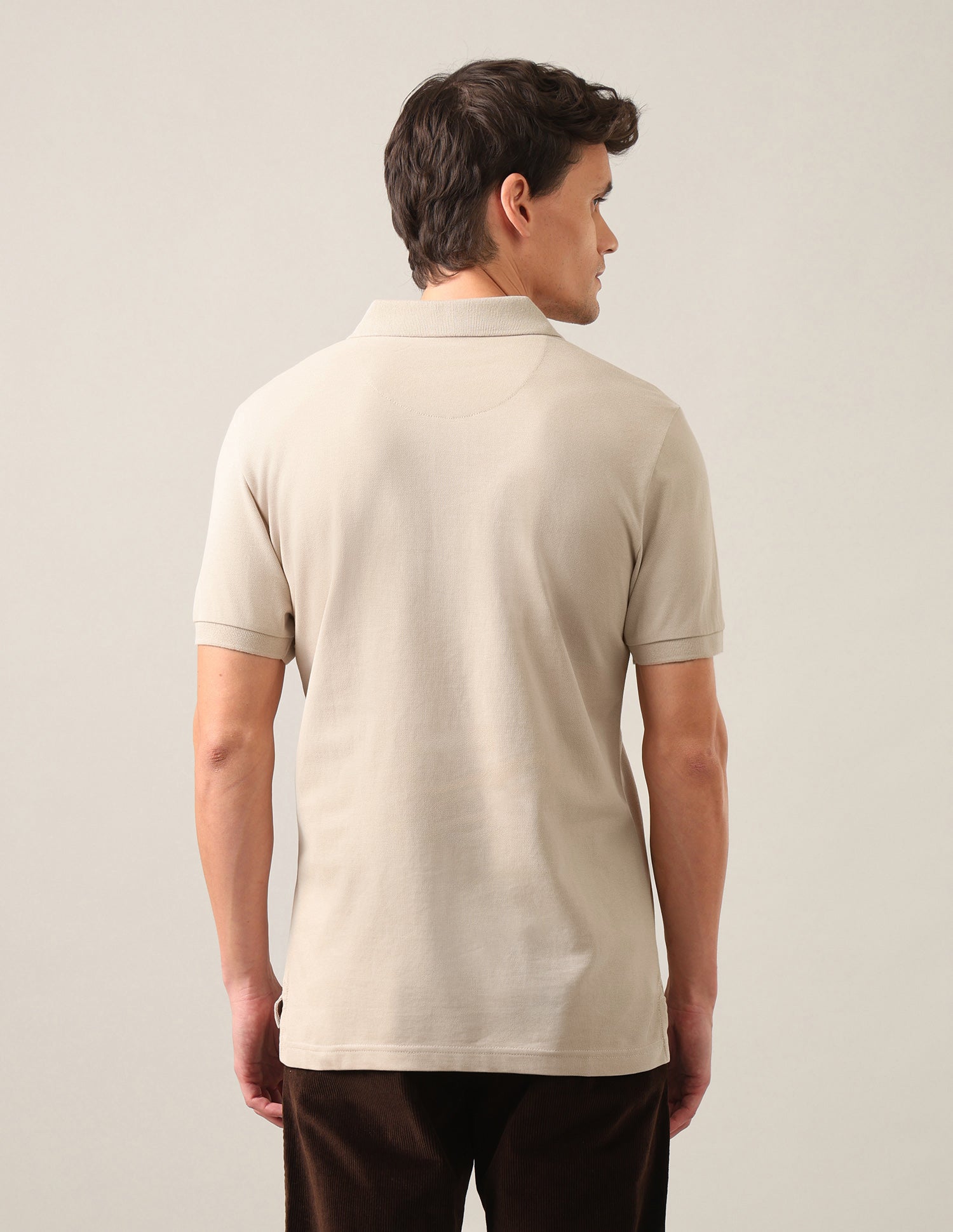 Graphic Printed Slim Fit Polo Shirt Beige - U.S. Polo Assn. India | Large