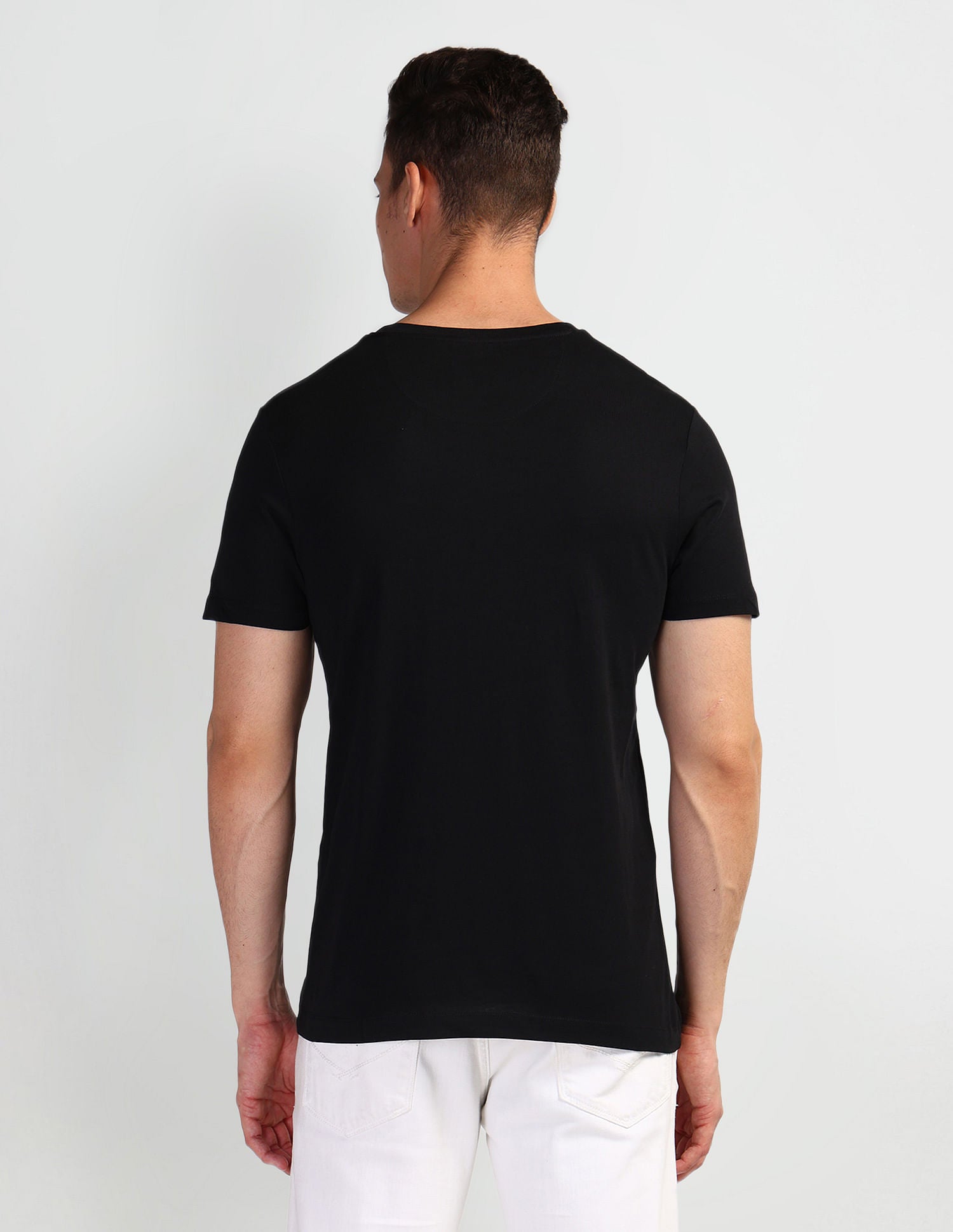 Brand Print Muscle Fit T-Shirt Black - U.S. Polo Assn. India | Large