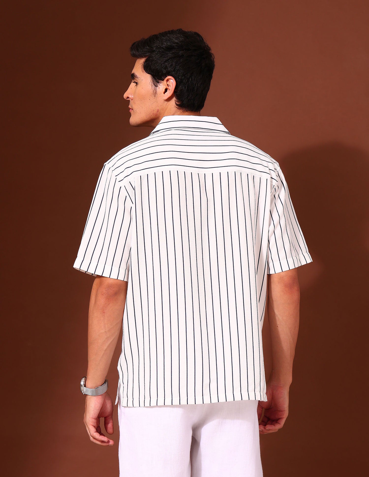 Vertical Striped Tailored Fit Shirt White - U.S. Polo Assn. India | Large