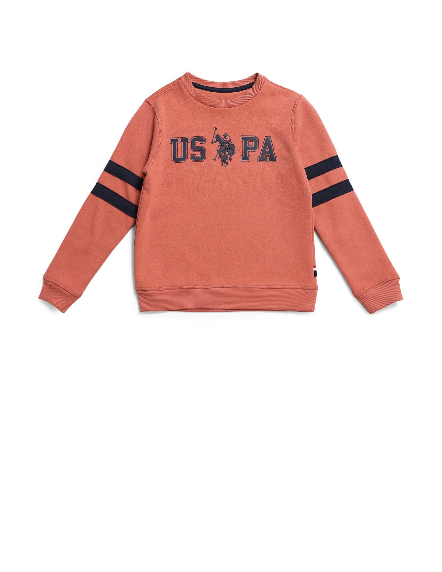 Boys Brand Printed Regular Fit Sweatshirt Orange - U.S. POLO ASSN. | Large