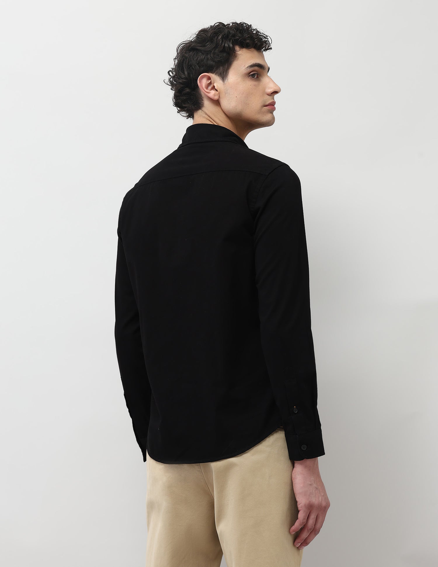 Twill Pure Cotton Shirt Black - U.S. Polo Assn. India | Large