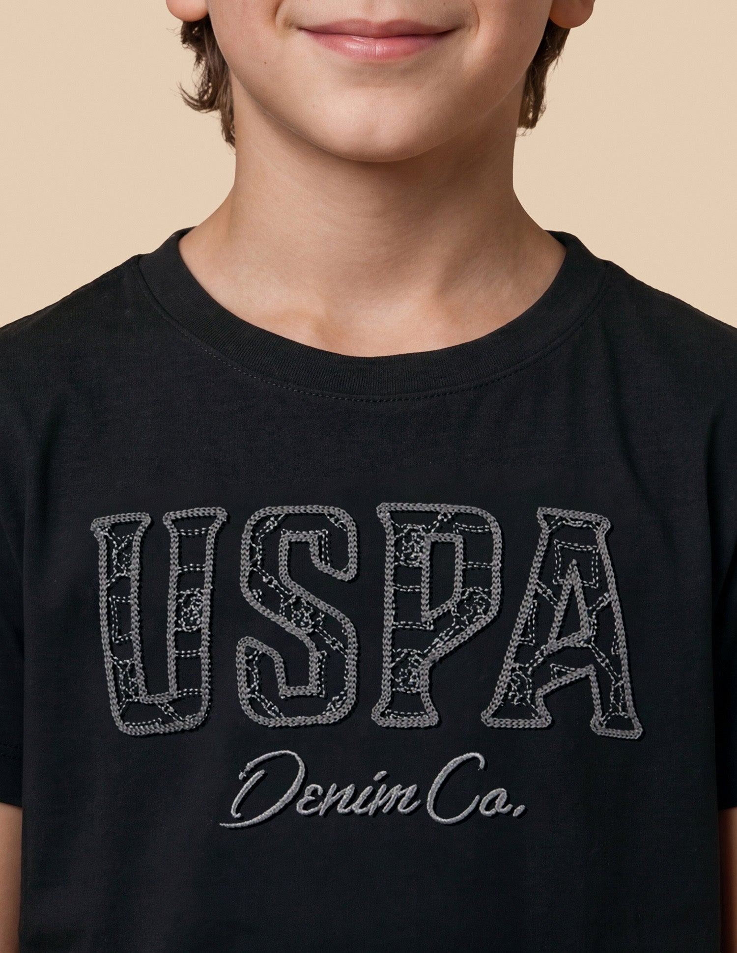 Brand Embroidered Regular Fit T-Shirt Black - U.S. Polo Assn. India | Large